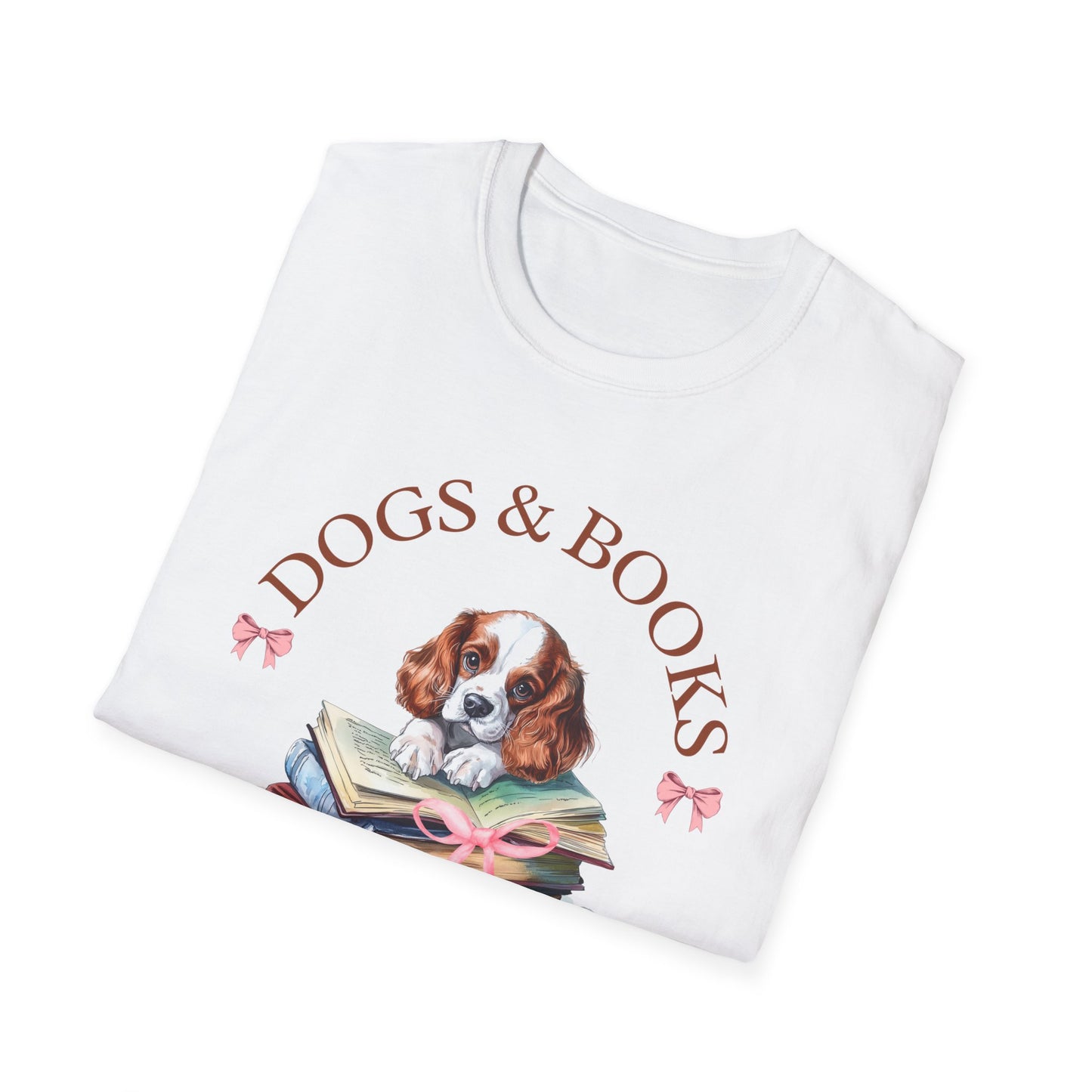 Cavalier King Charles with Books T-shirt