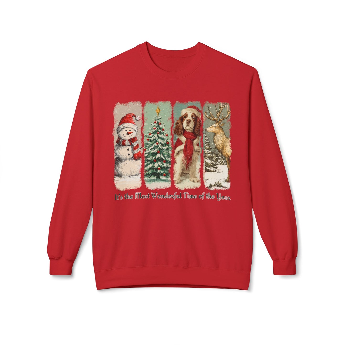 Cocker Spaniel Santa – Vintage Brush Stroke Christmas Sweatshirt