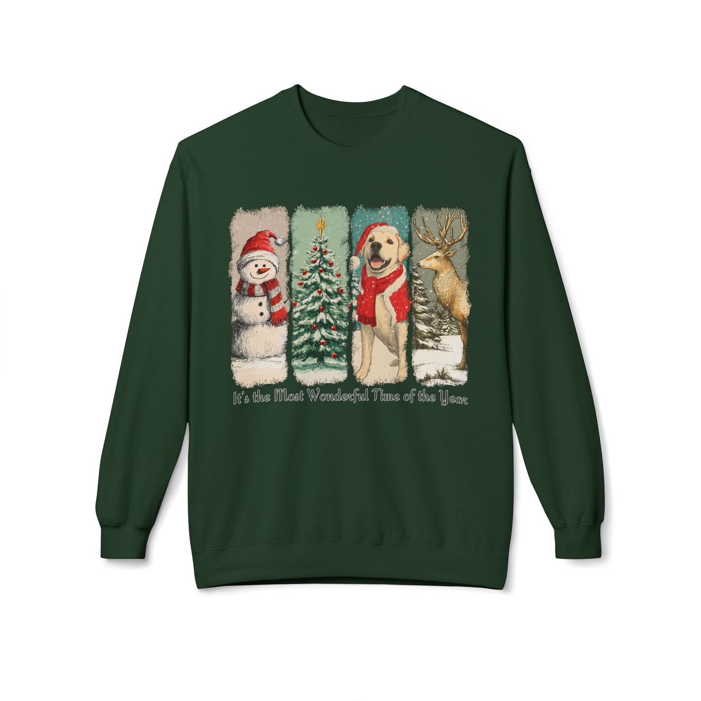 Yellow Labrador  Santa – Vintage Brush Stroke Christmas Sweatshirt