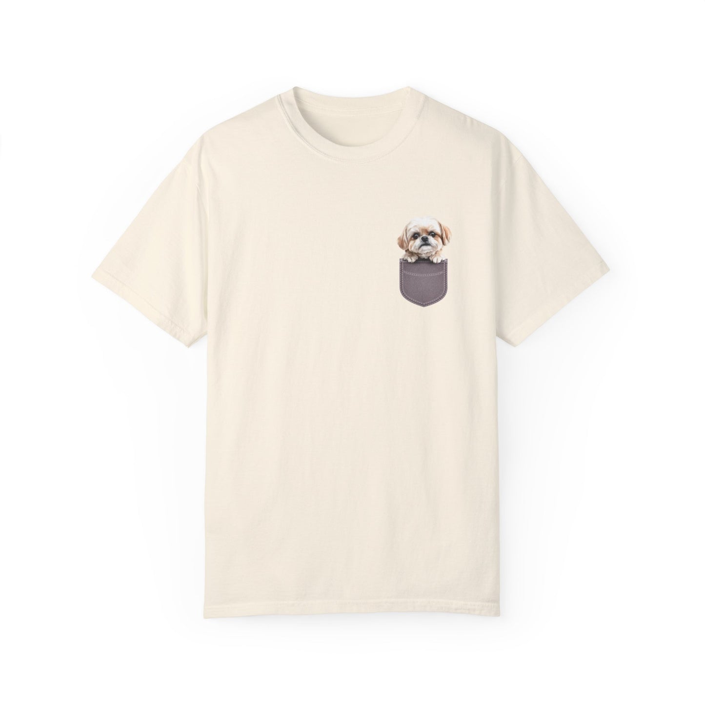 Maltese Puppy In A Pocket - Unisex Garment-Dyed T-shirt