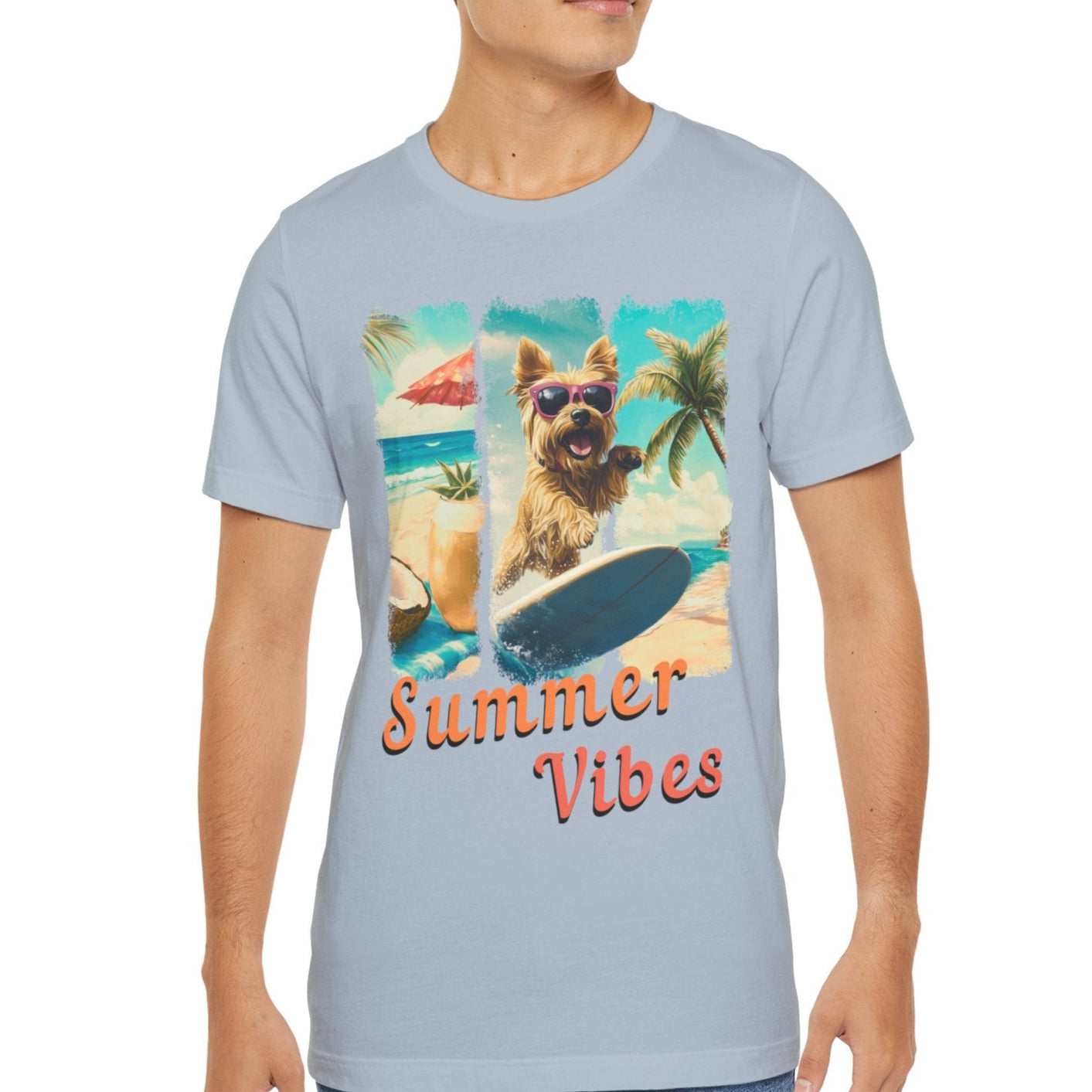 Summer Vibes - Surf Squad - Yorkie T-Shirt