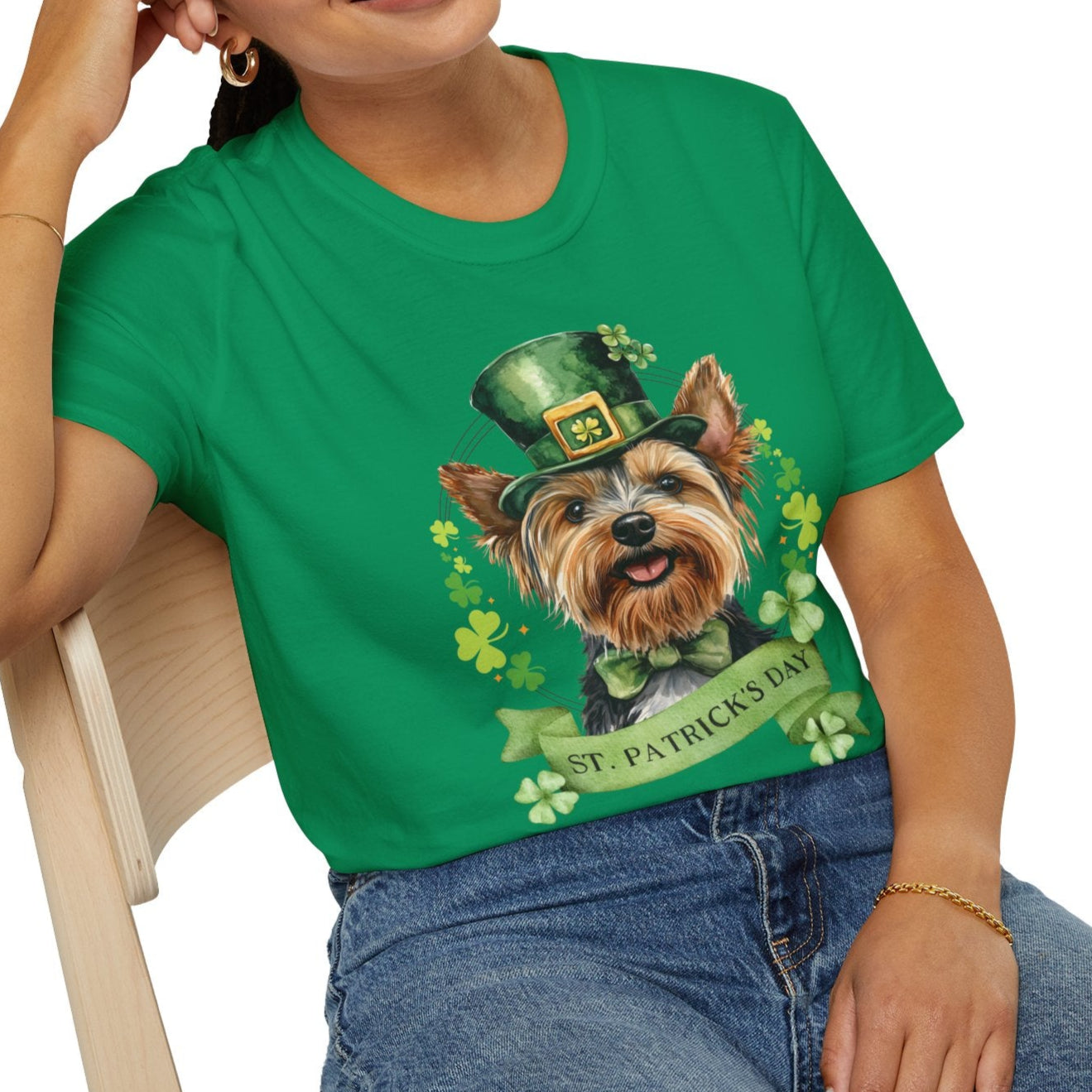 yorkie st. patrick's day t-shirt