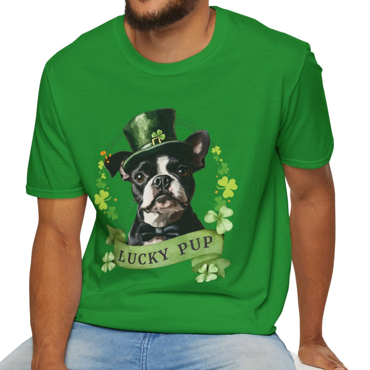 boston terrier lover st. patrick's day tee