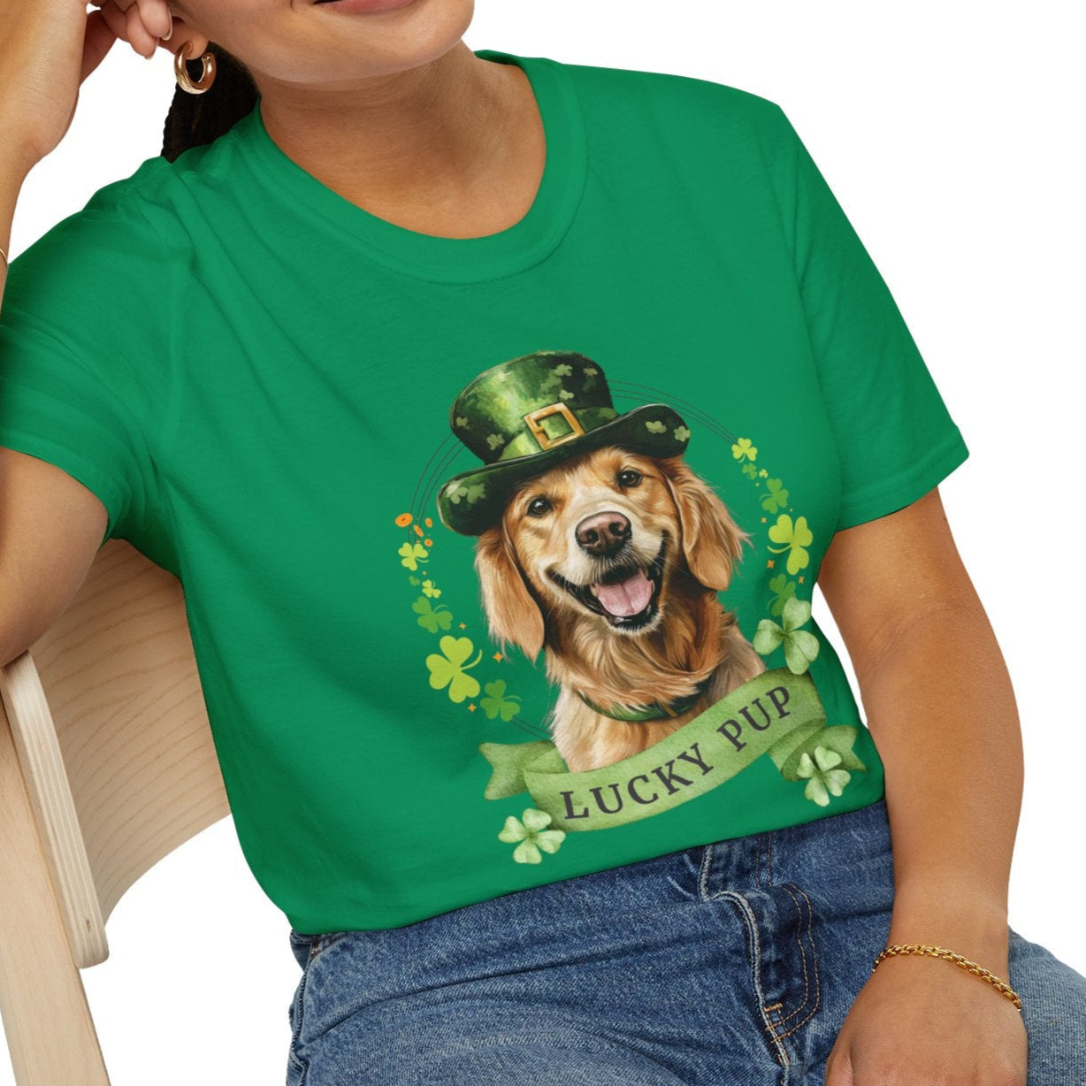 golden retriever lover st. patrick's day t-shirt