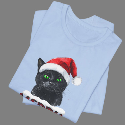 Black Cat Unisex Holiday Jersey T-Shirt