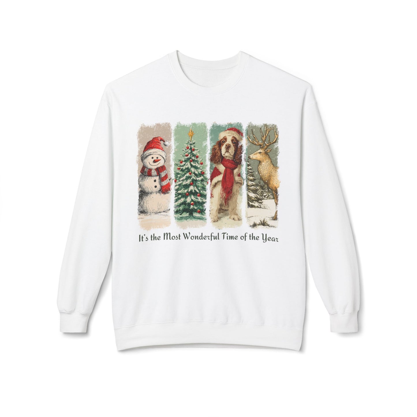 Cocker Spaniel Santa – Vintage Brush Stroke Christmas Sweatshirt