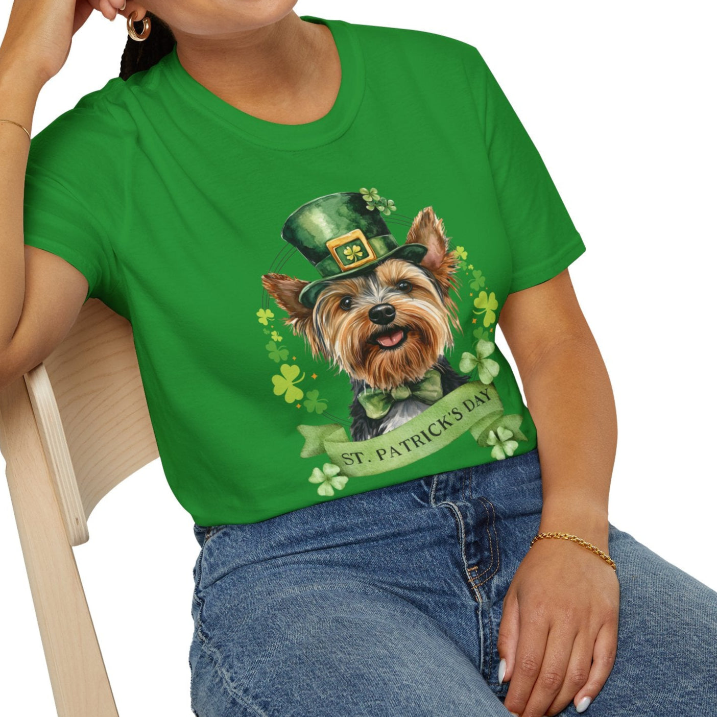 yorkie st. patrick's day t-shirt
