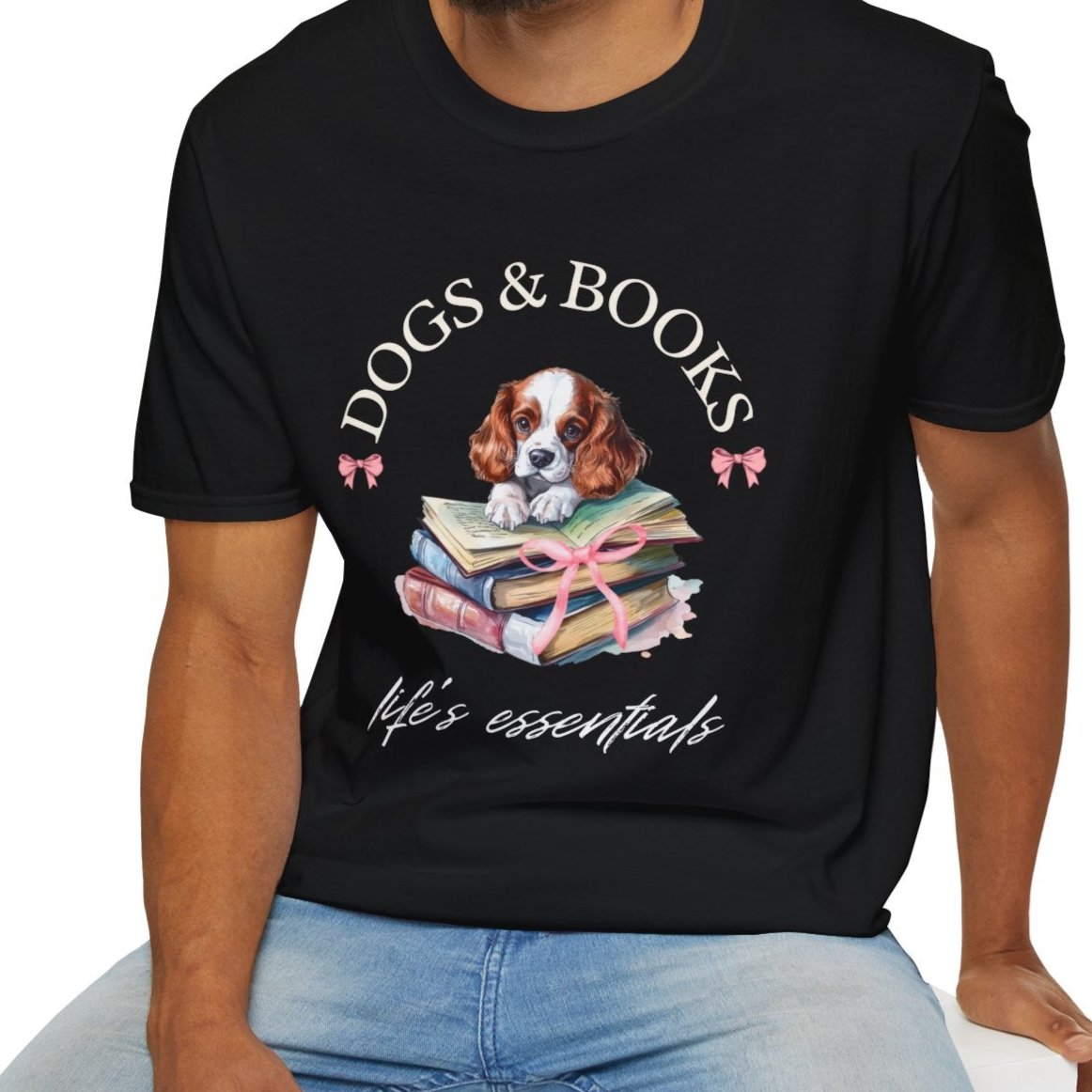 Cavalier King Charles with Books T-shirt