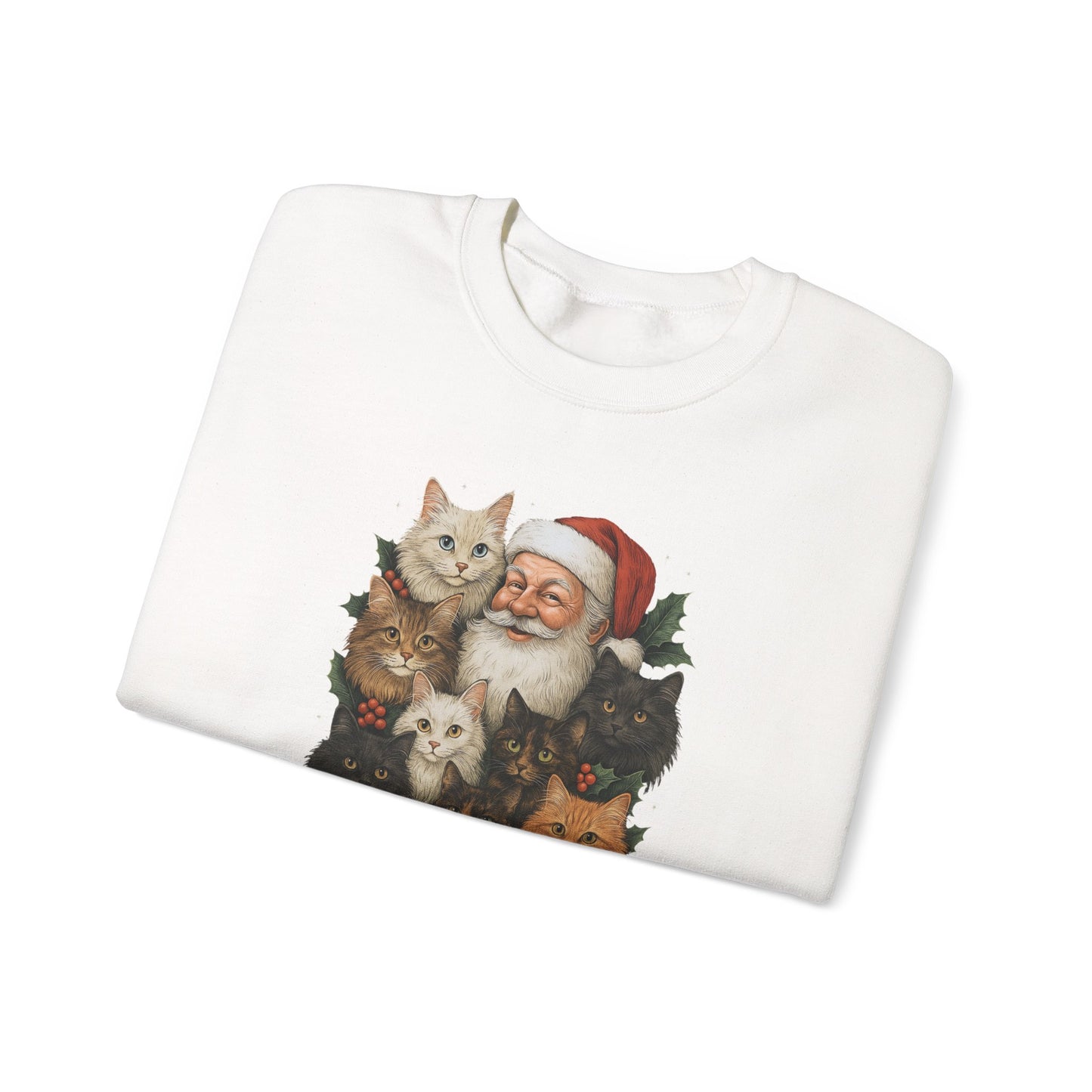 The Real Santa Loves Cats – Vintage Christmas Sweatshirt