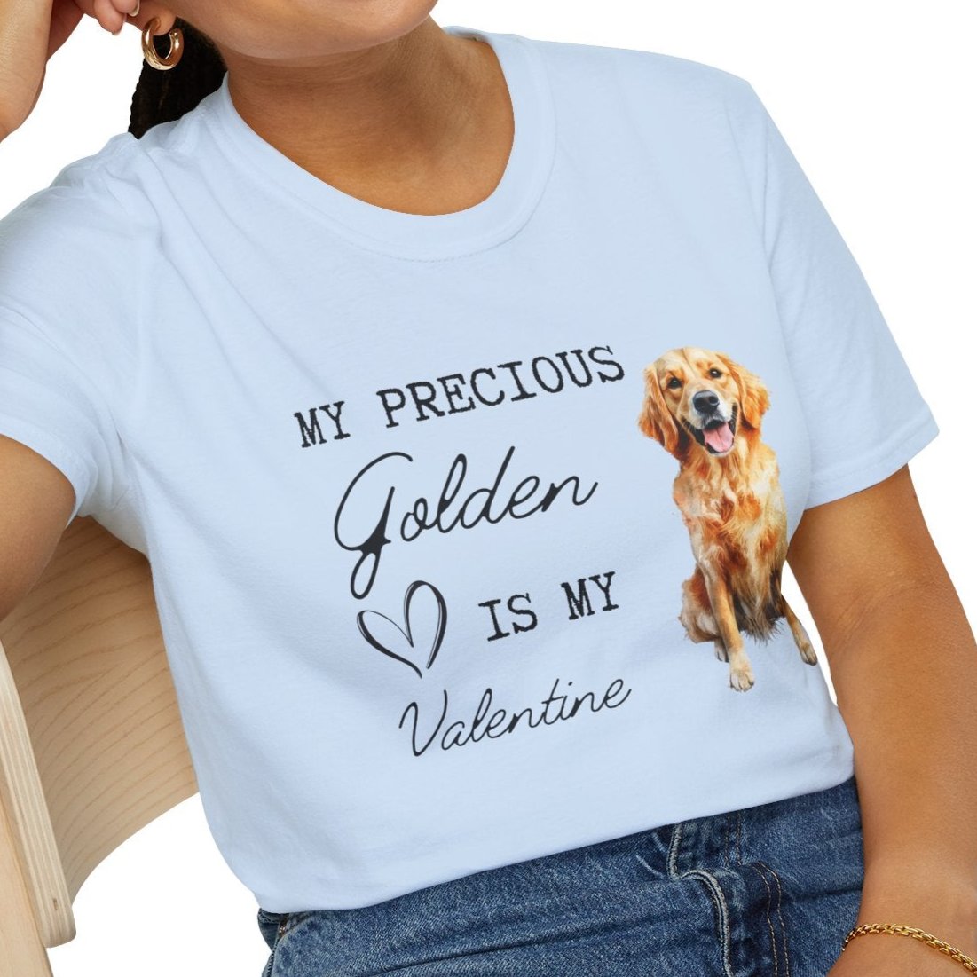 Golden Retriever - My Precious Golden is My Valentine - T-shirt