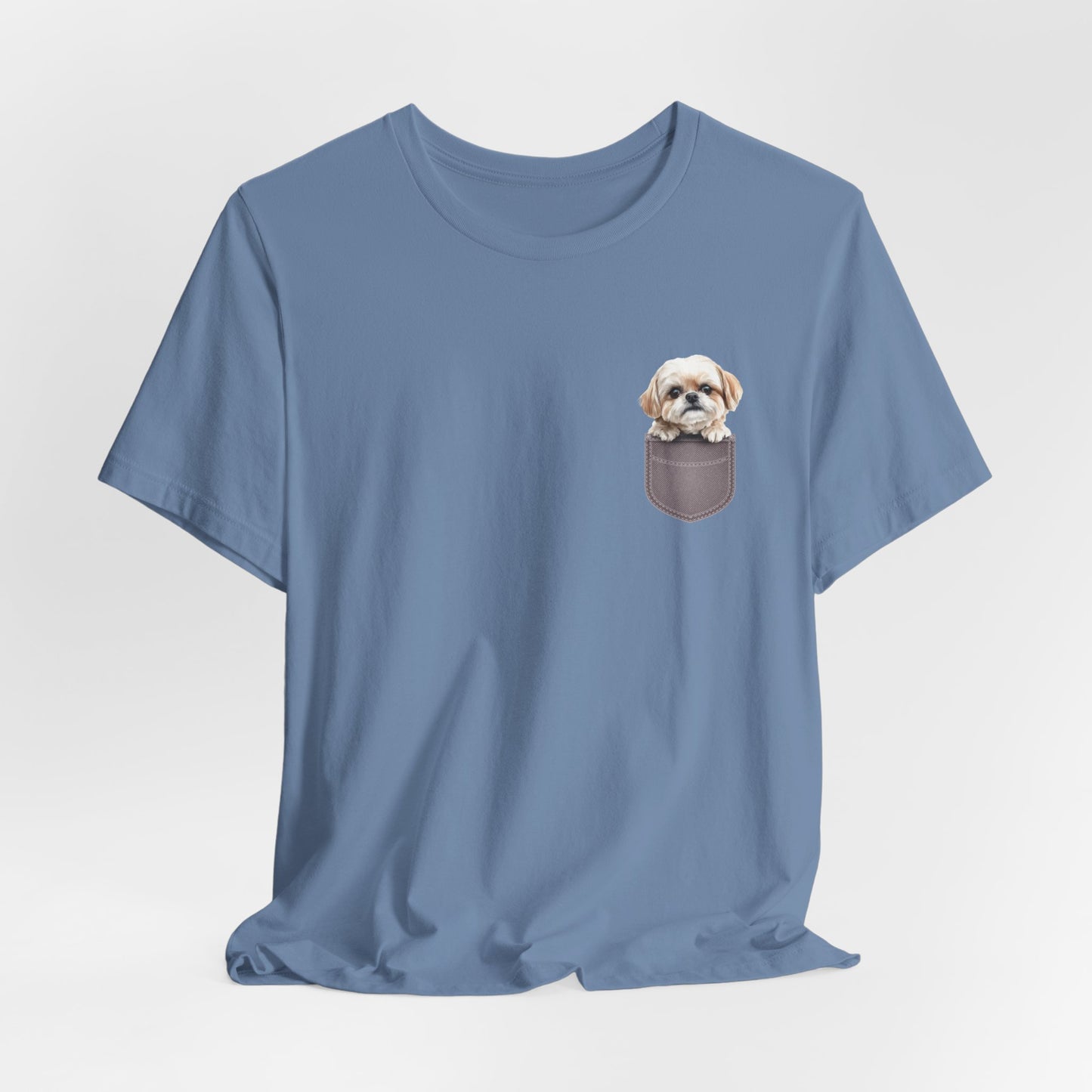 Maltese Puppy Pocket Tee - Unisex Jersey Short Sleeve T-Shirt