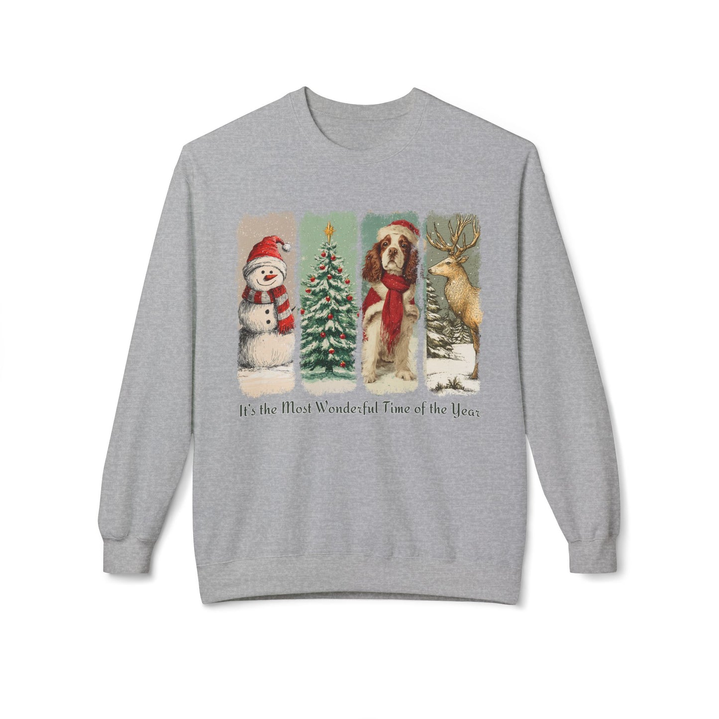 Cocker Spaniel Santa – Vintage Brush Stroke Christmas Sweatshirt