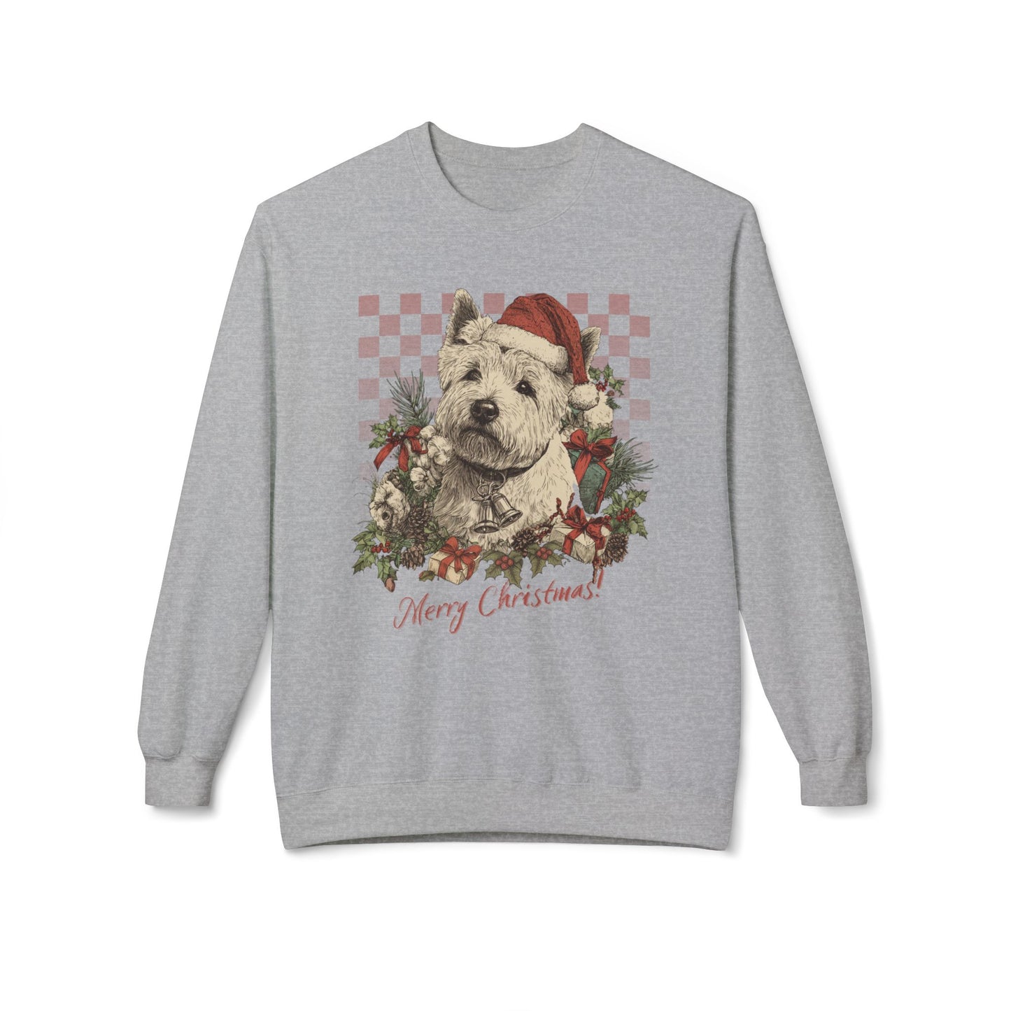 Westie Vintage Checkered Christmas Sweatshirt