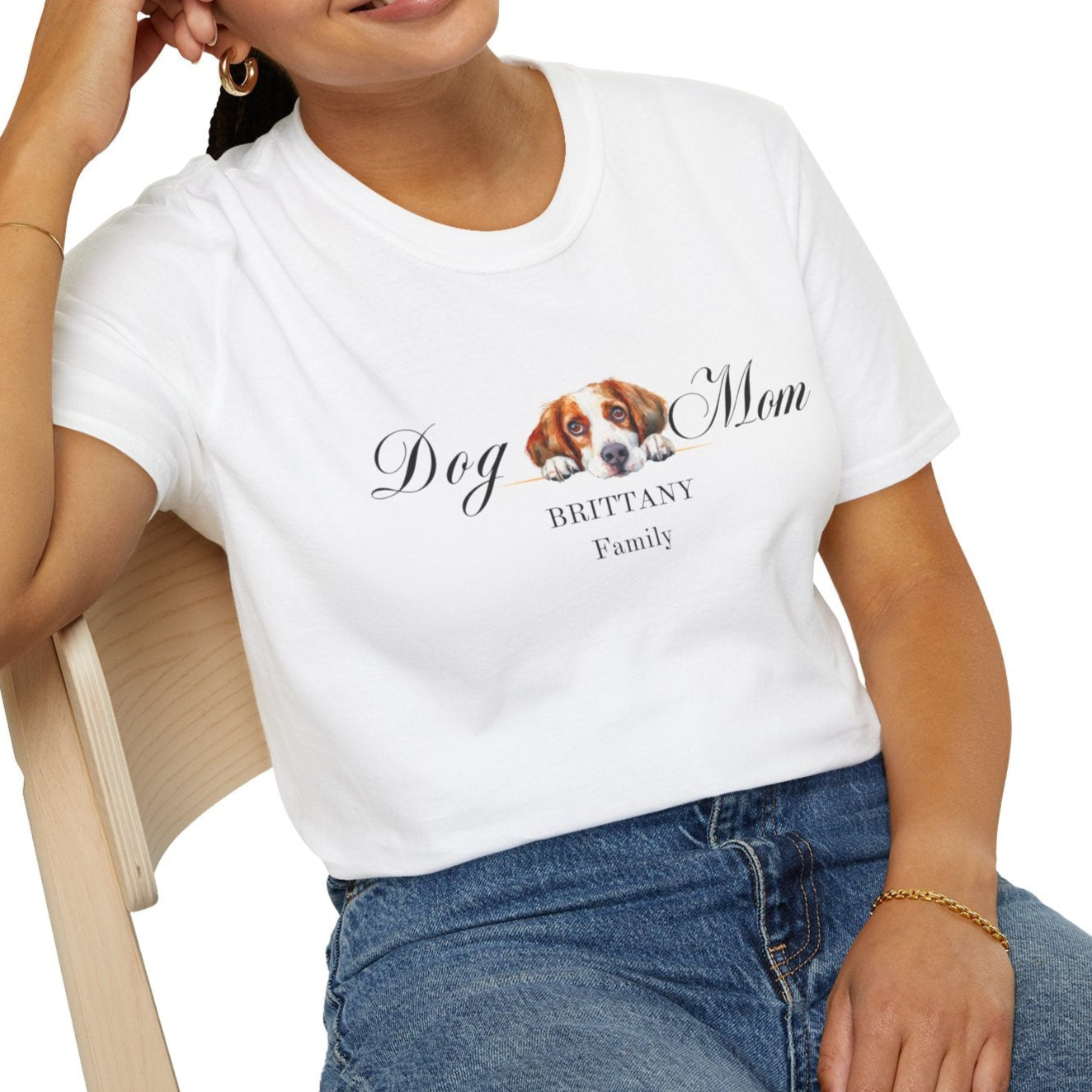 brittany dog mom t-shirt, brittany spaniel shirt for women