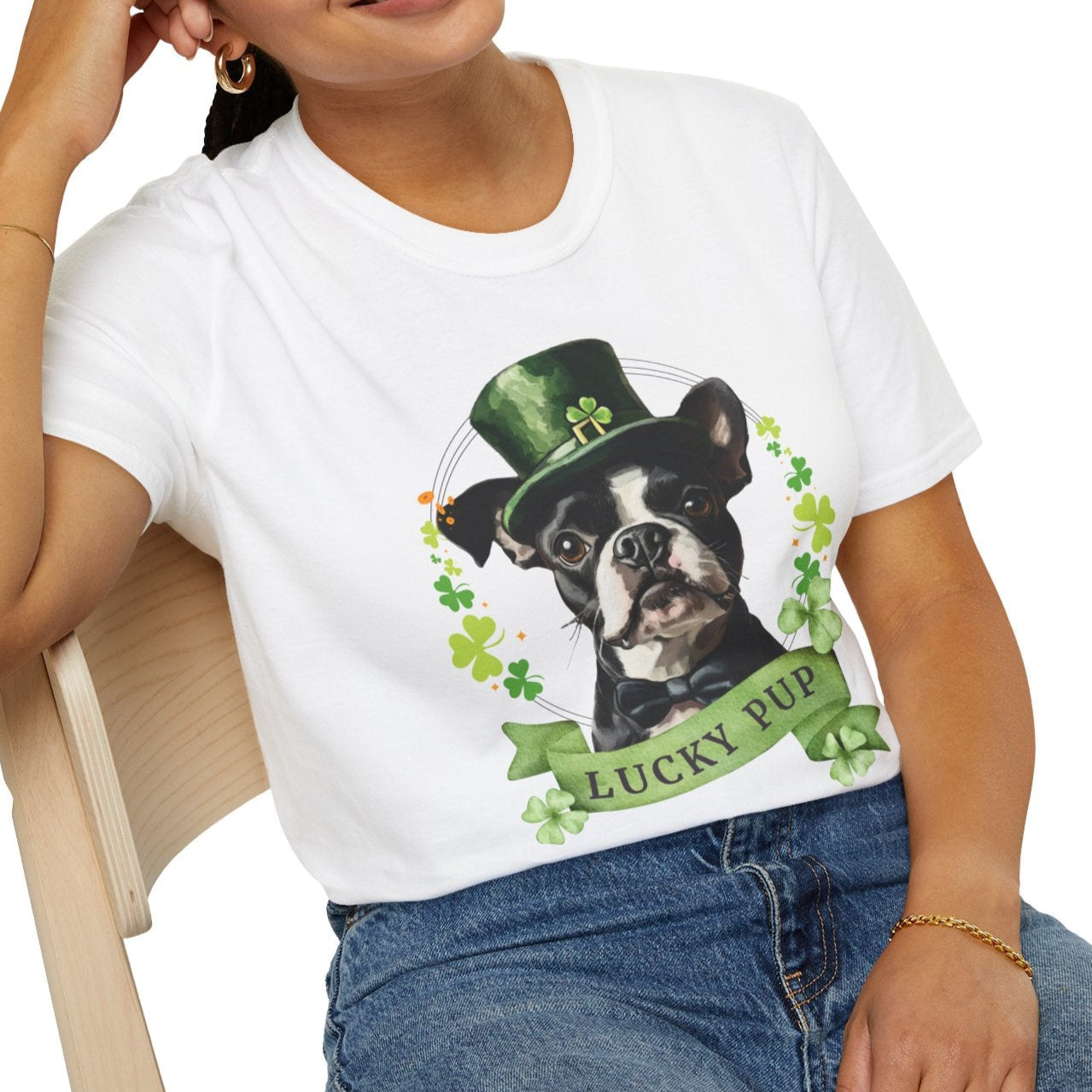 boston terrier lover st. patrick's day tee