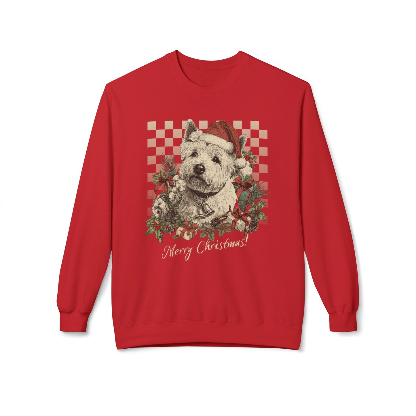 Westie Vintage Checkered Christmas Sweatshirt