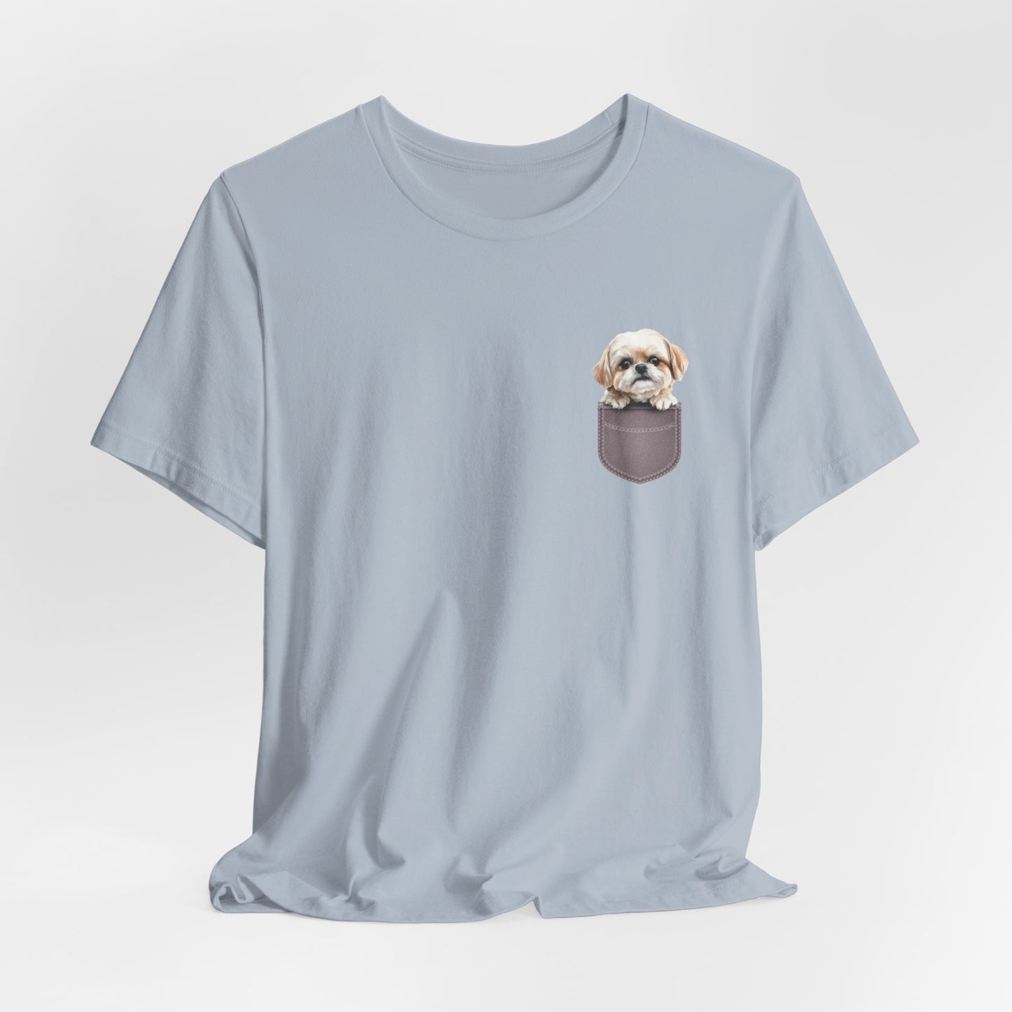 Maltese Puppy Pocket Tee - Unisex Jersey Short Sleeve T-Shirt