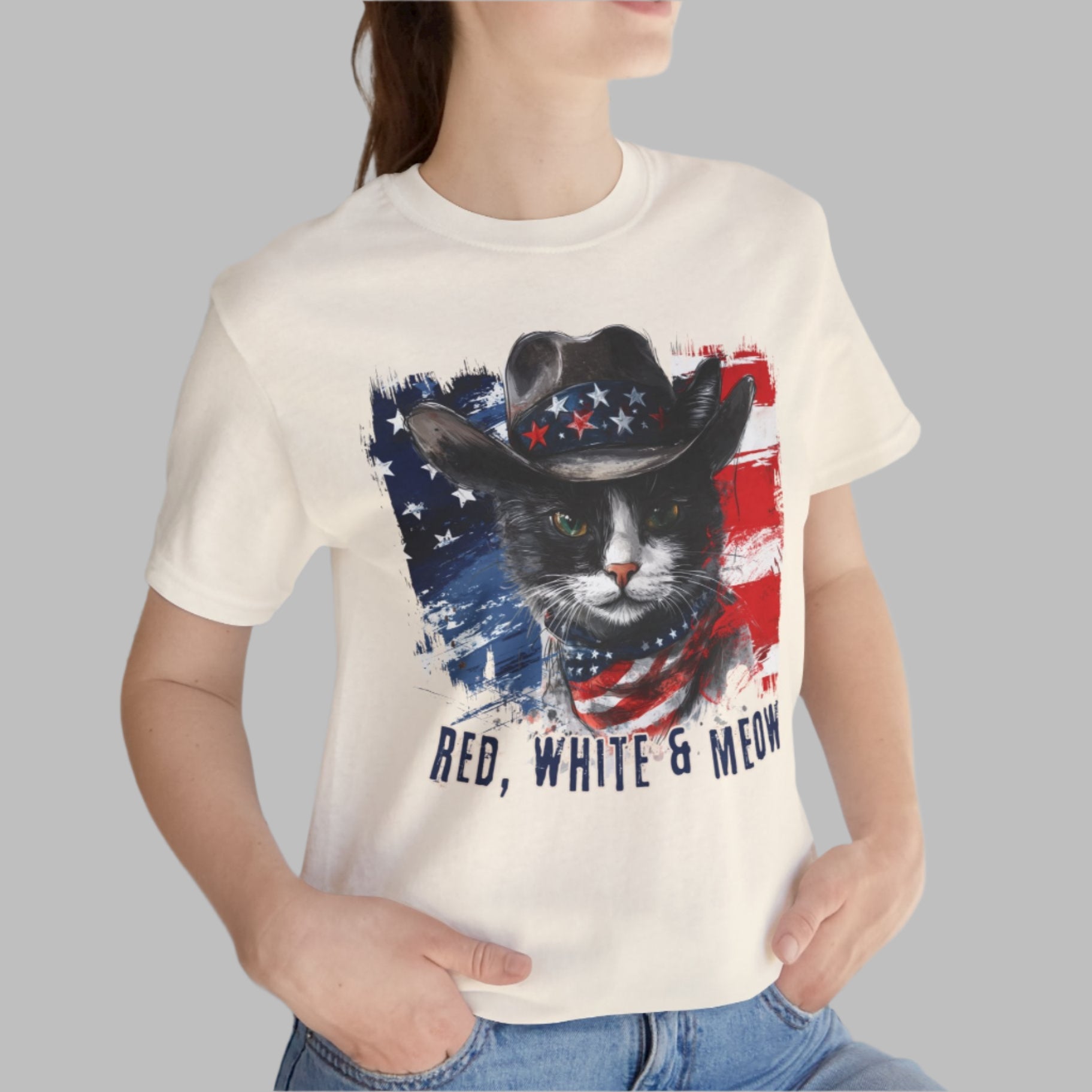 red white $meow patriotic cat lover shirt, 4th of july, indeendance day, veterans