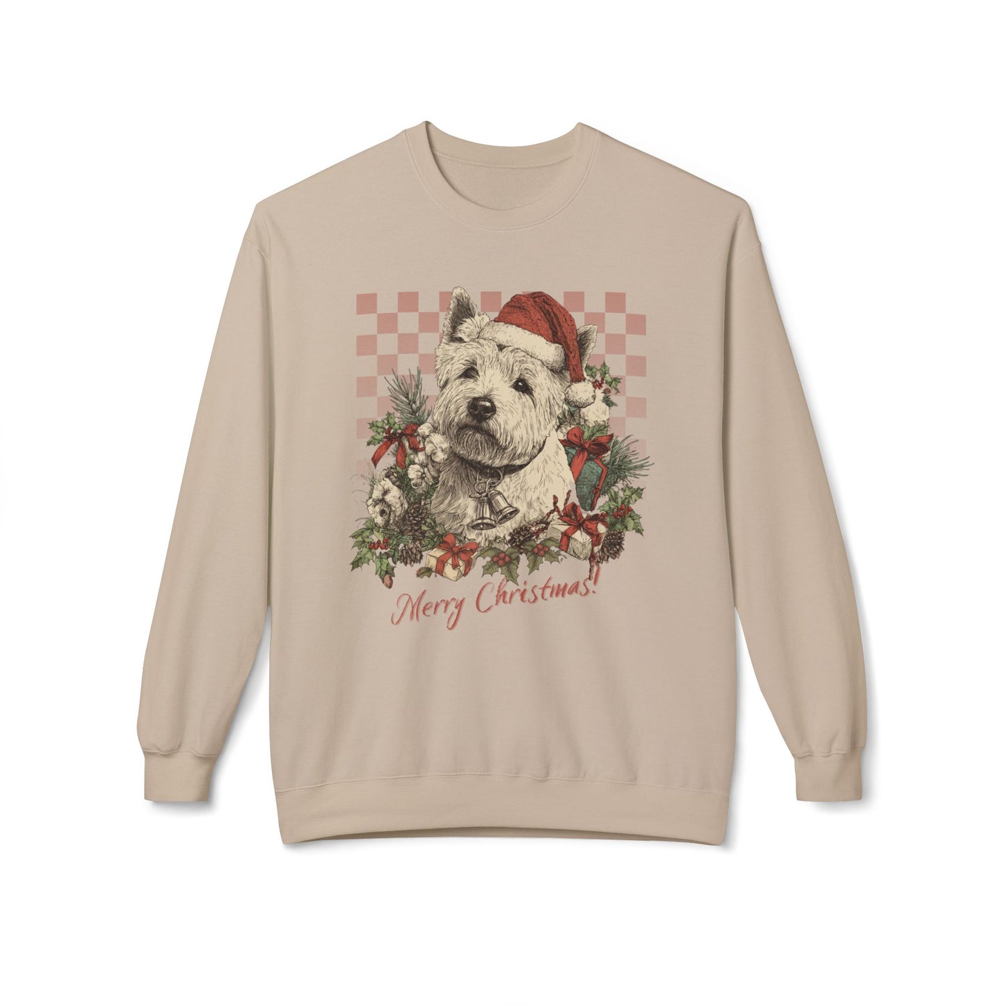Westie Vintage Checkered Christmas Sweatshirt