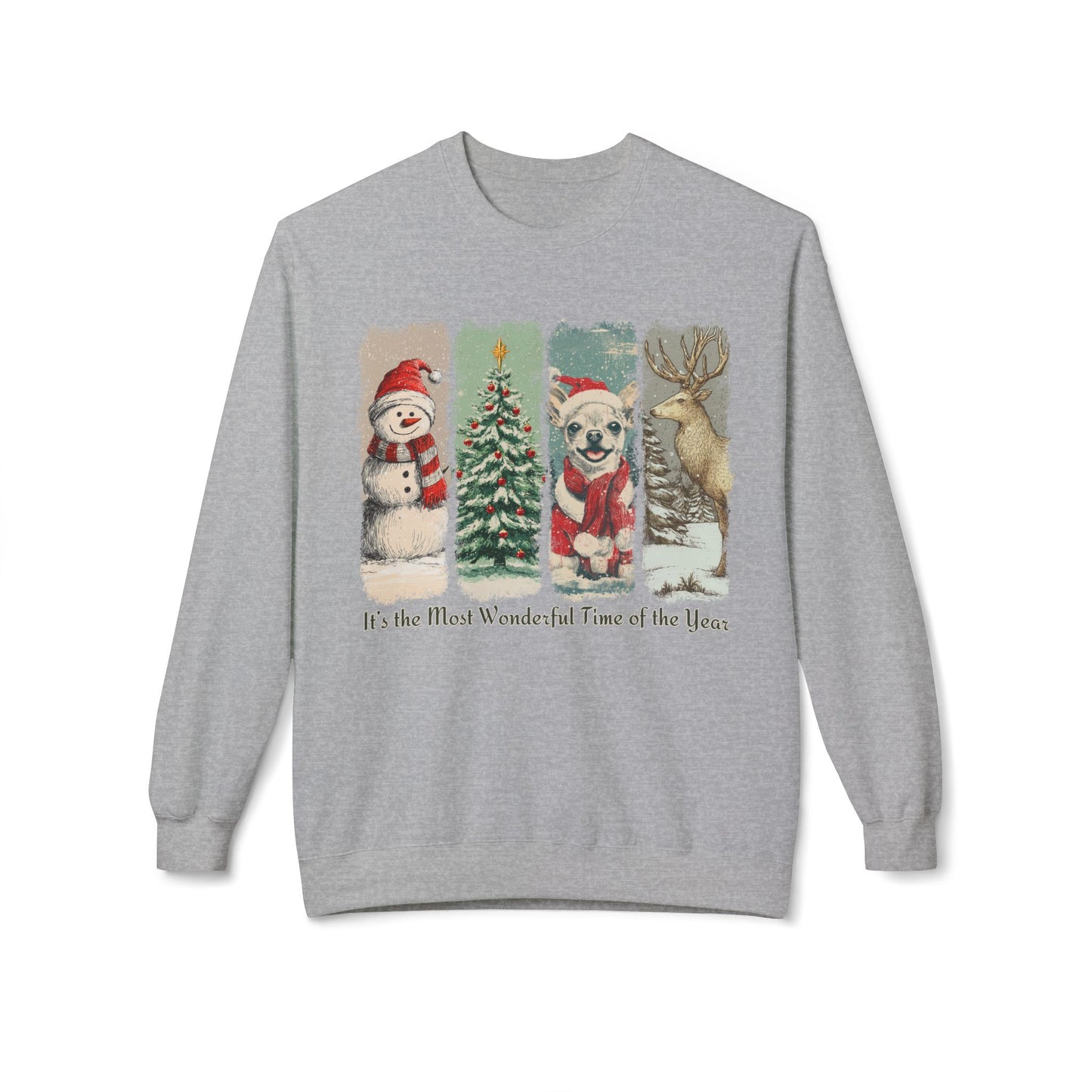 Chihuahua Santa – Vintage Brush Stroke Christmas Sweater