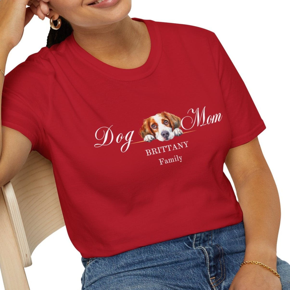 brittany dog mom t-shirt, brittany spaniel shirt for women