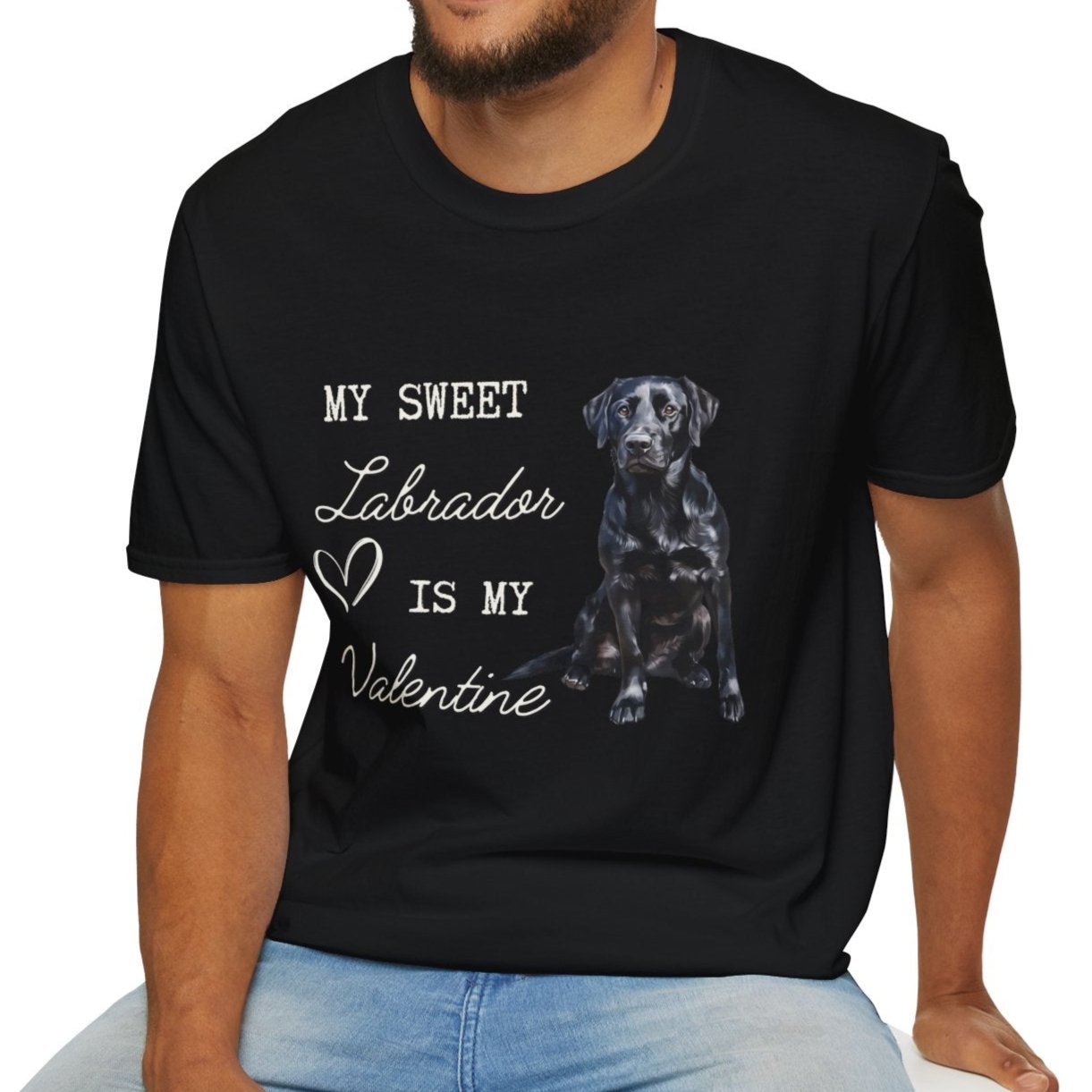 Labrador Retriever (Black) - My Sweet Labrador is My Valentine - T-shirt