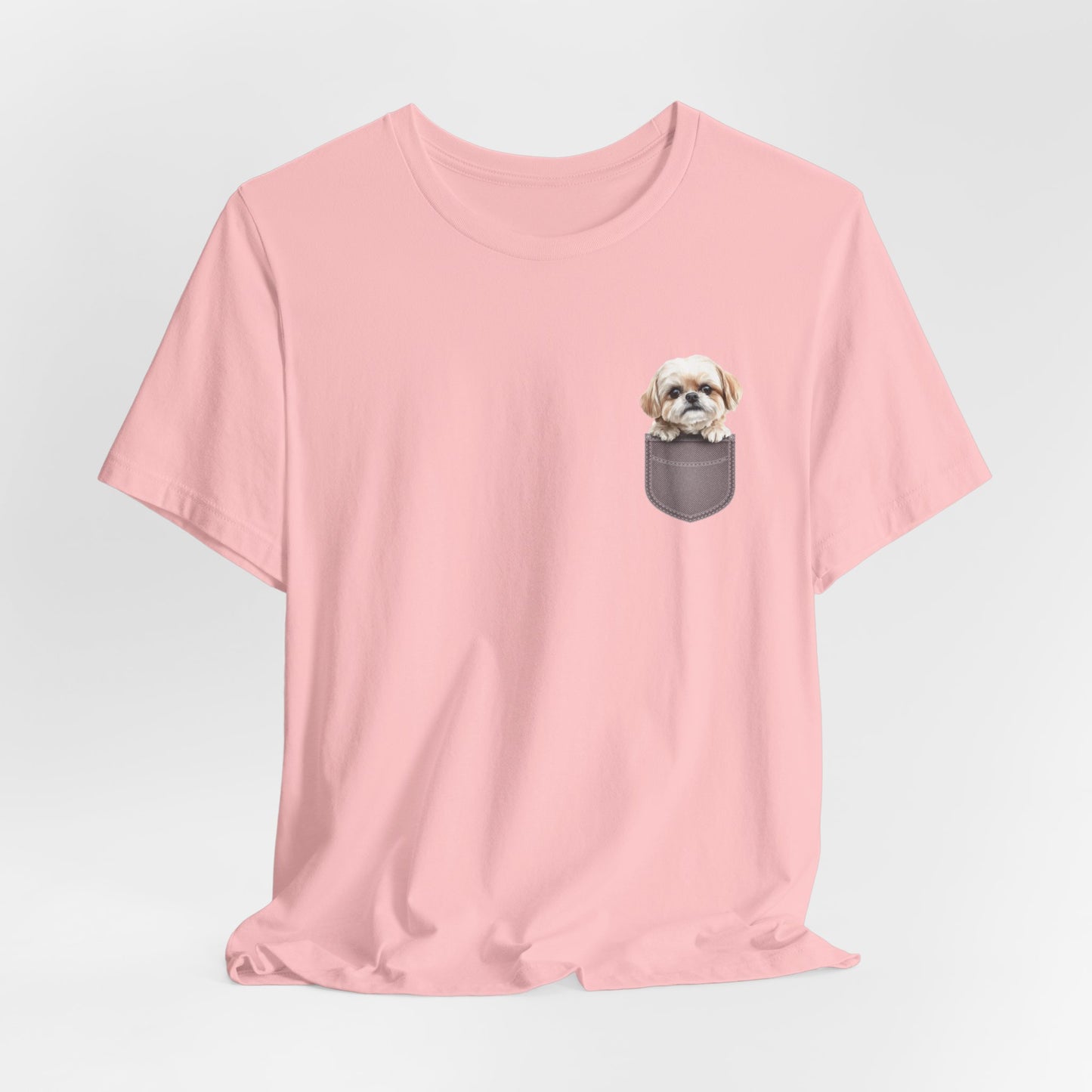 Maltese Puppy Pocket Tee - Unisex Jersey Short Sleeve T-Shirt