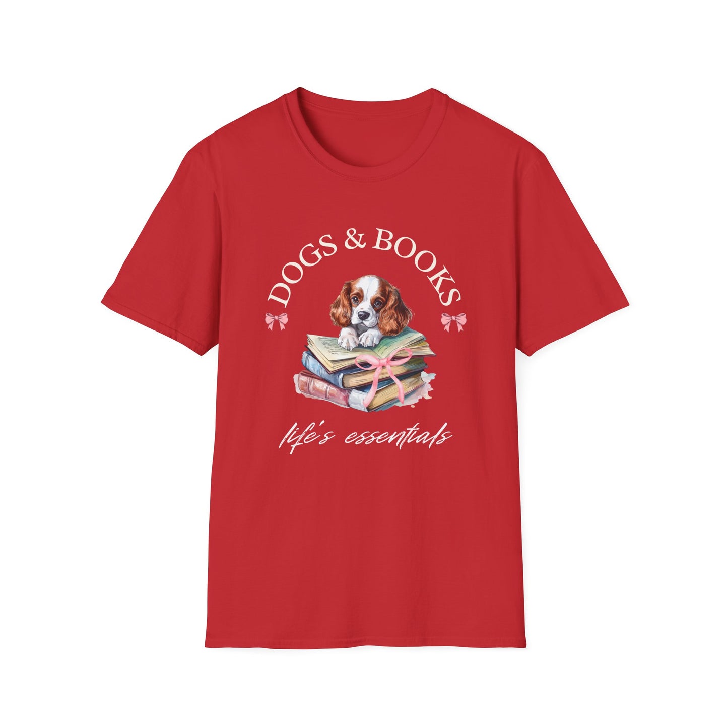 Cavalier King Charles with Books T-shirt