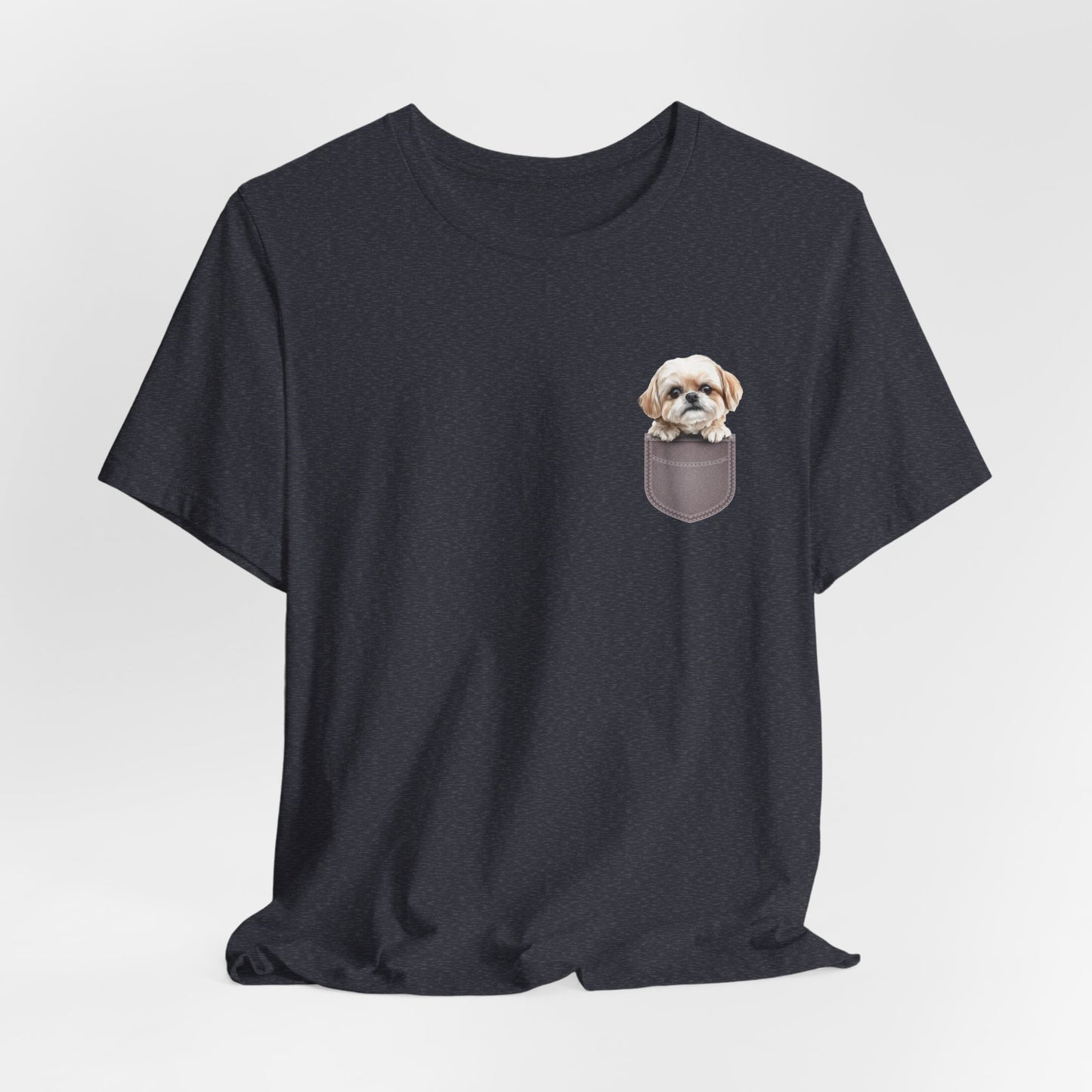 Maltese Puppy Pocket Tee - Unisex Jersey Short Sleeve T-Shirt