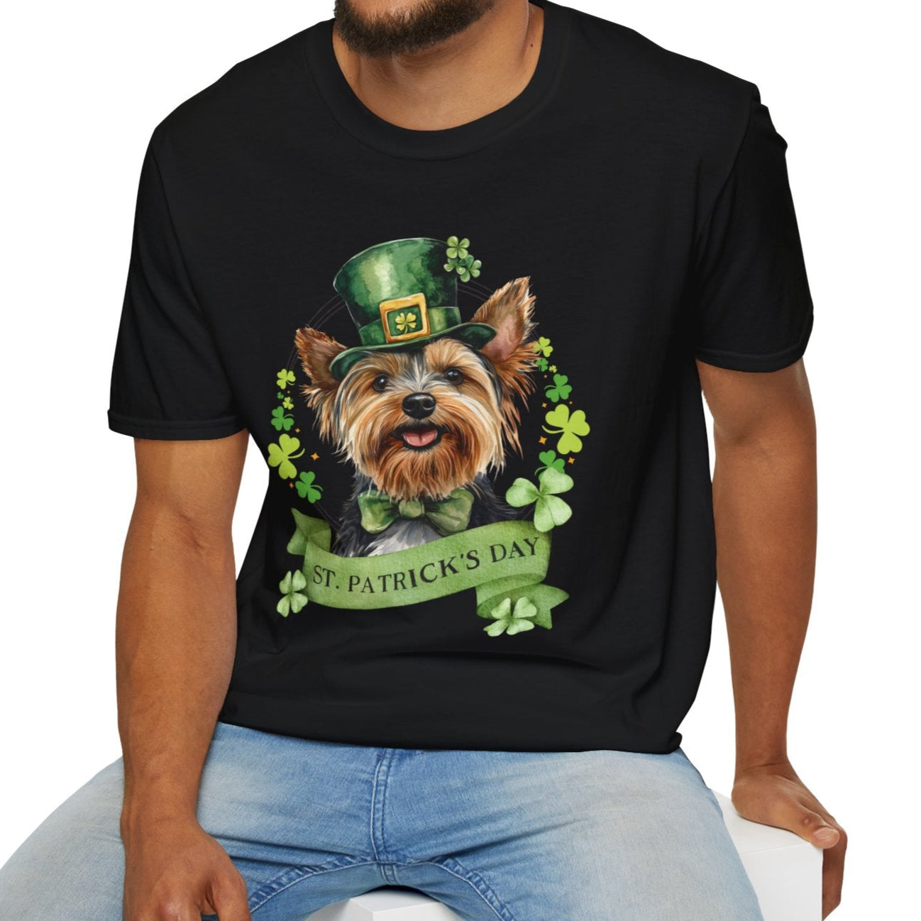 yorkie st. patrick's day t-shirt