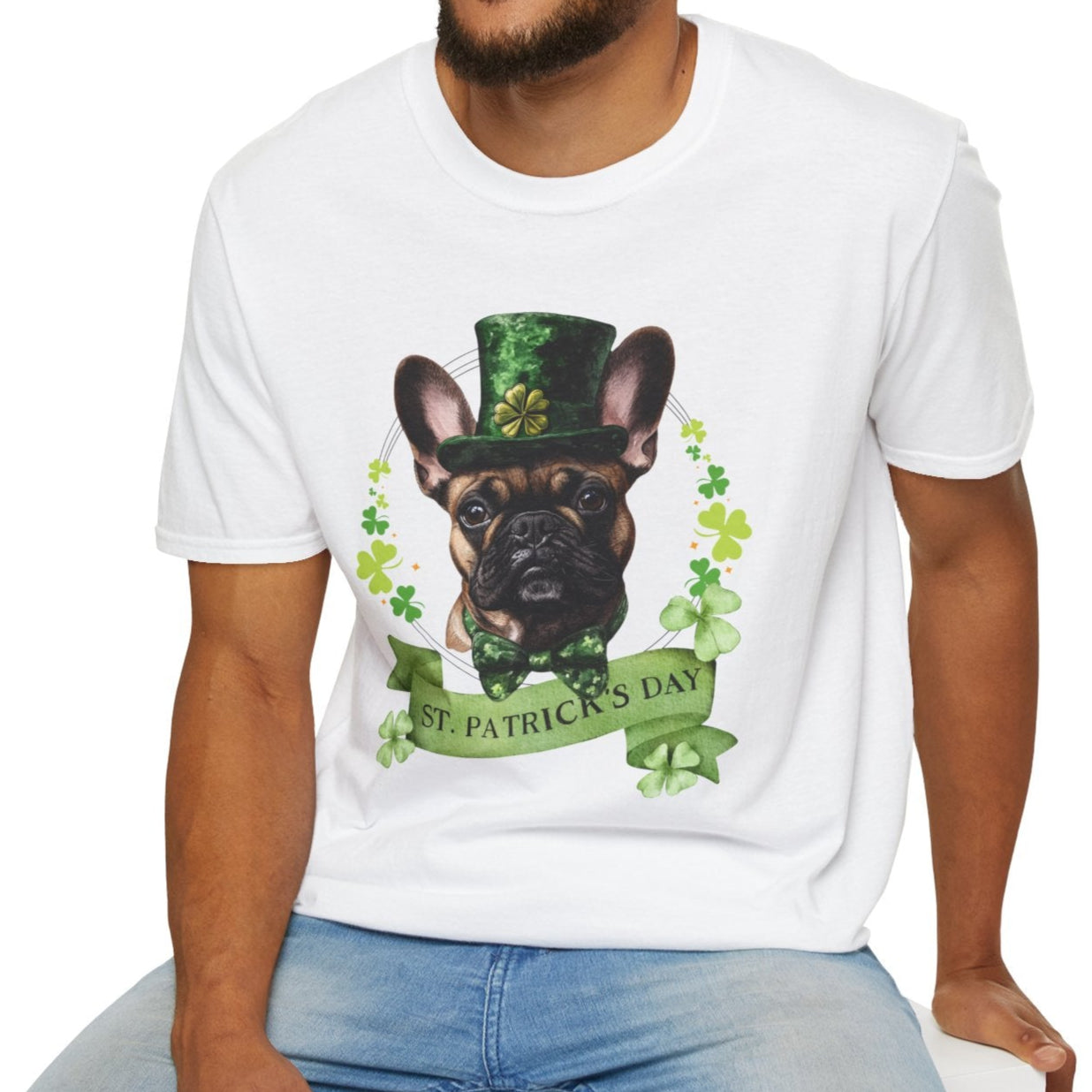 frenchie st. patrick's day tee