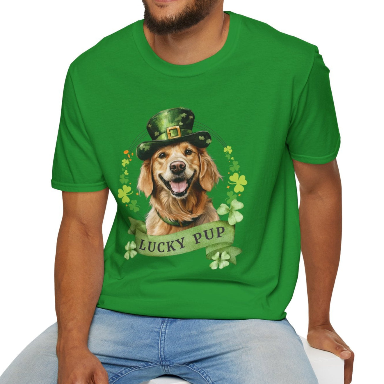 golden retriever lover st. patrick's day t-shirt