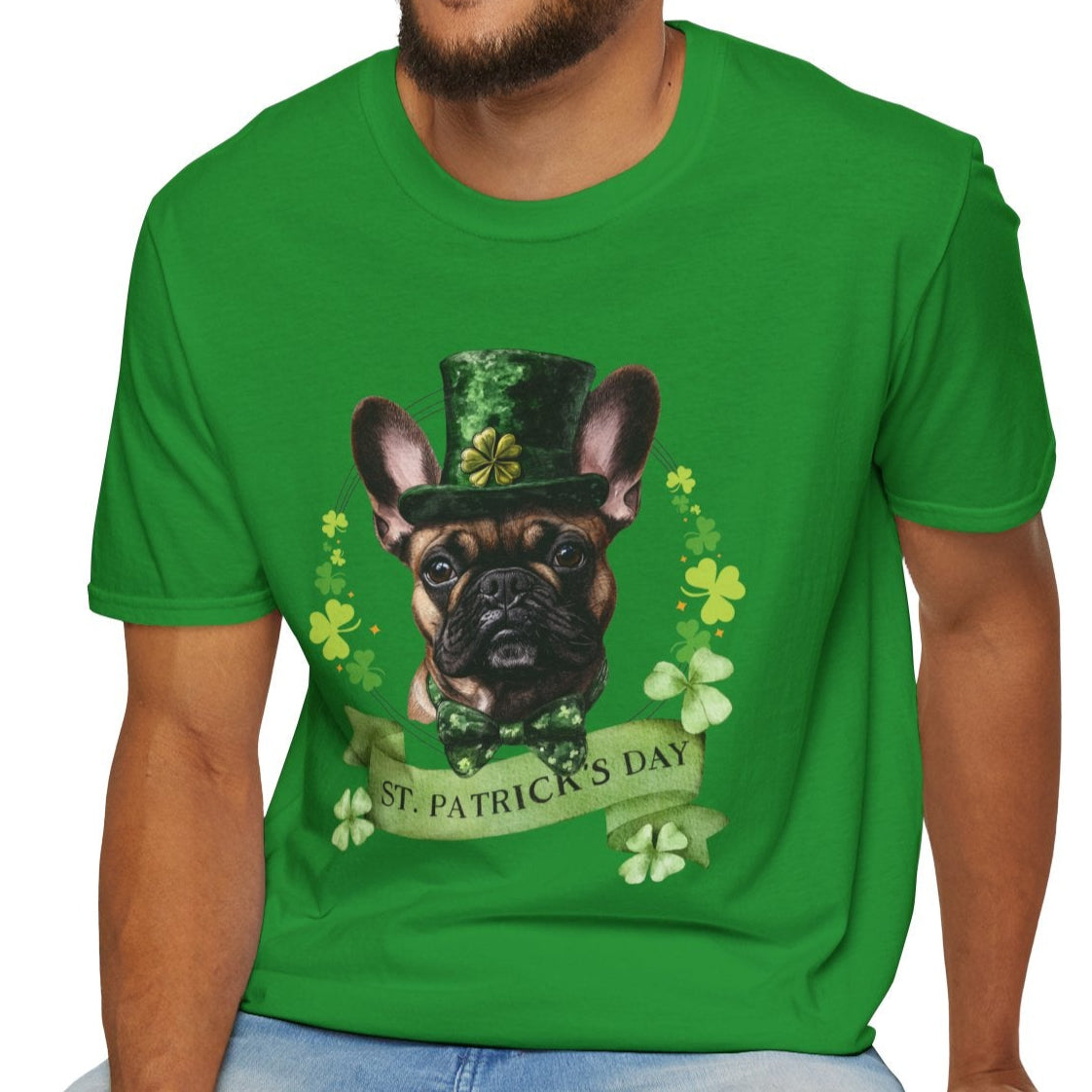 frenchie st. patrick's day tee