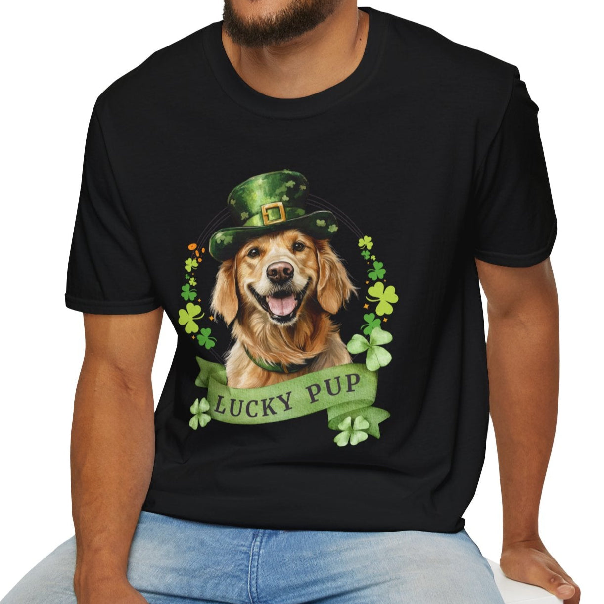 golden retriever lover st. patrick's day t-shirt