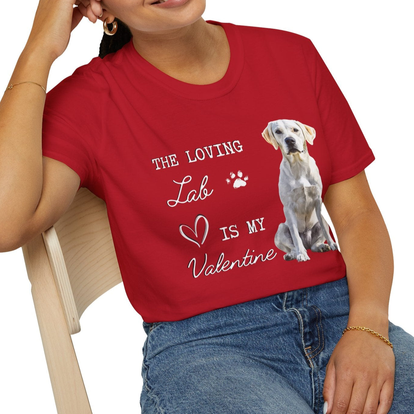 Labrador Retriever (Yellow) - The Loving Labrador is My Valentine - T-shirt