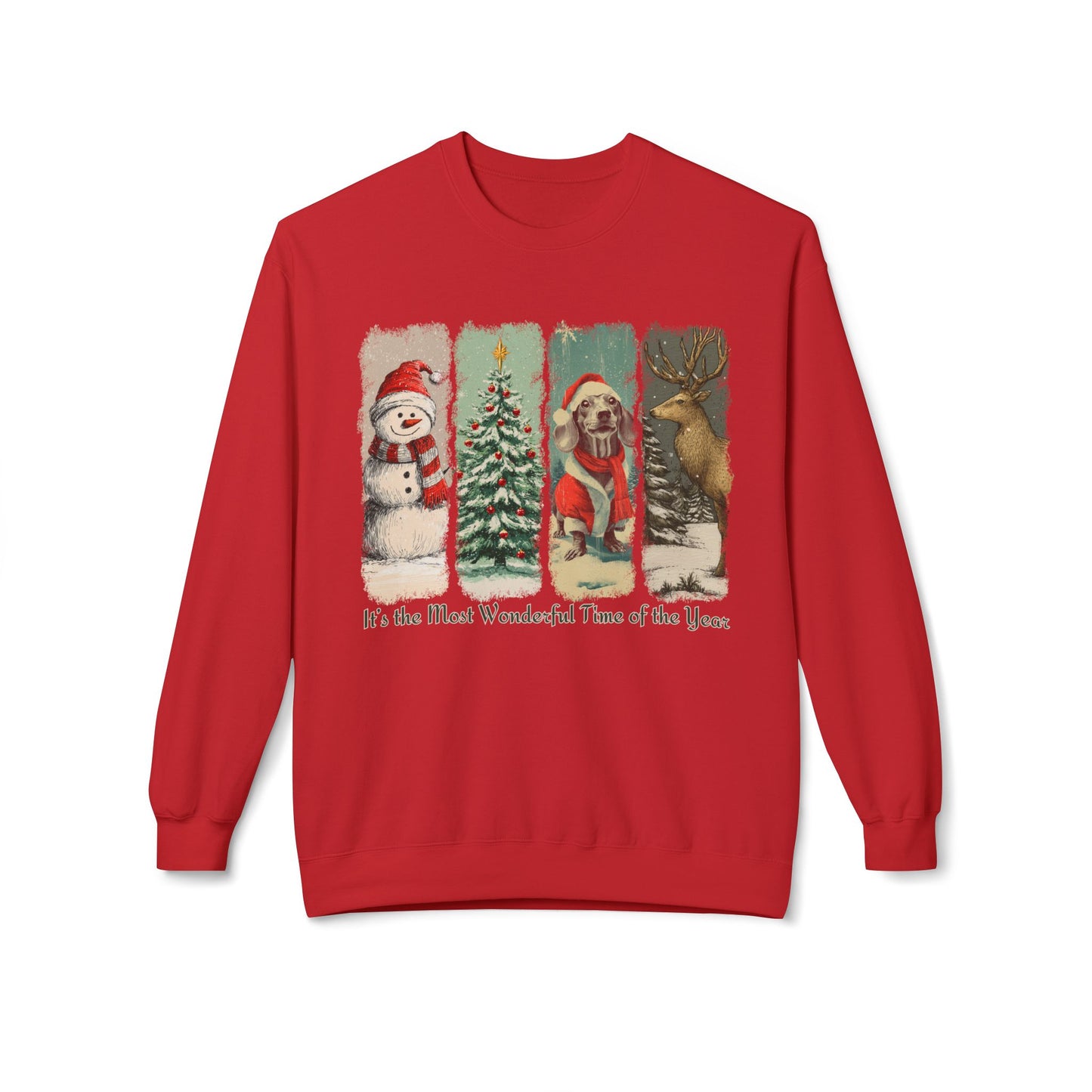 Dachshund Santa – Vintage Brush Stroke Christmas Sweater
