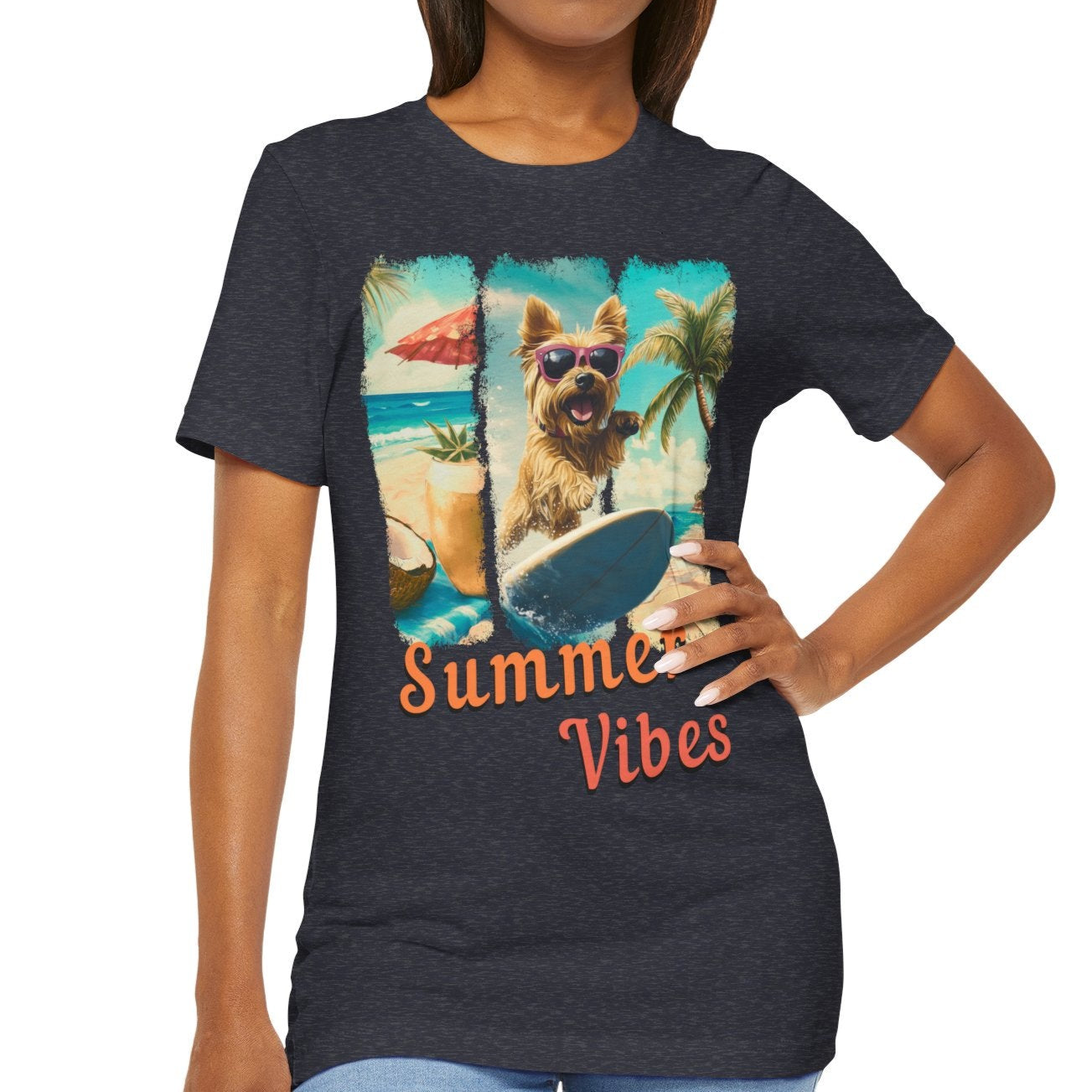Summer Vibes - Surf Squad - Yorkie T-Shirt