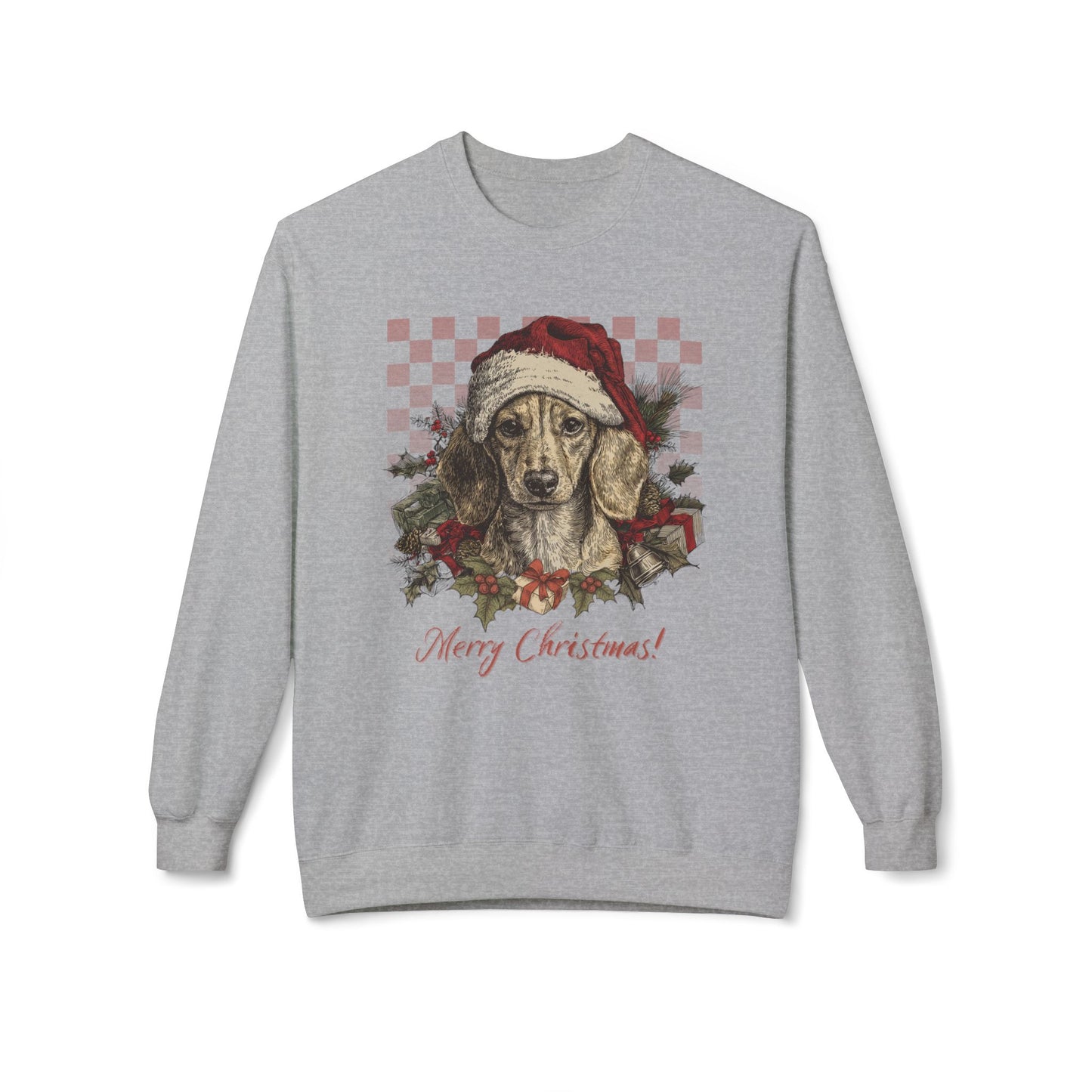 Dachshund Vintage Checkered Christmas Sweatshirt