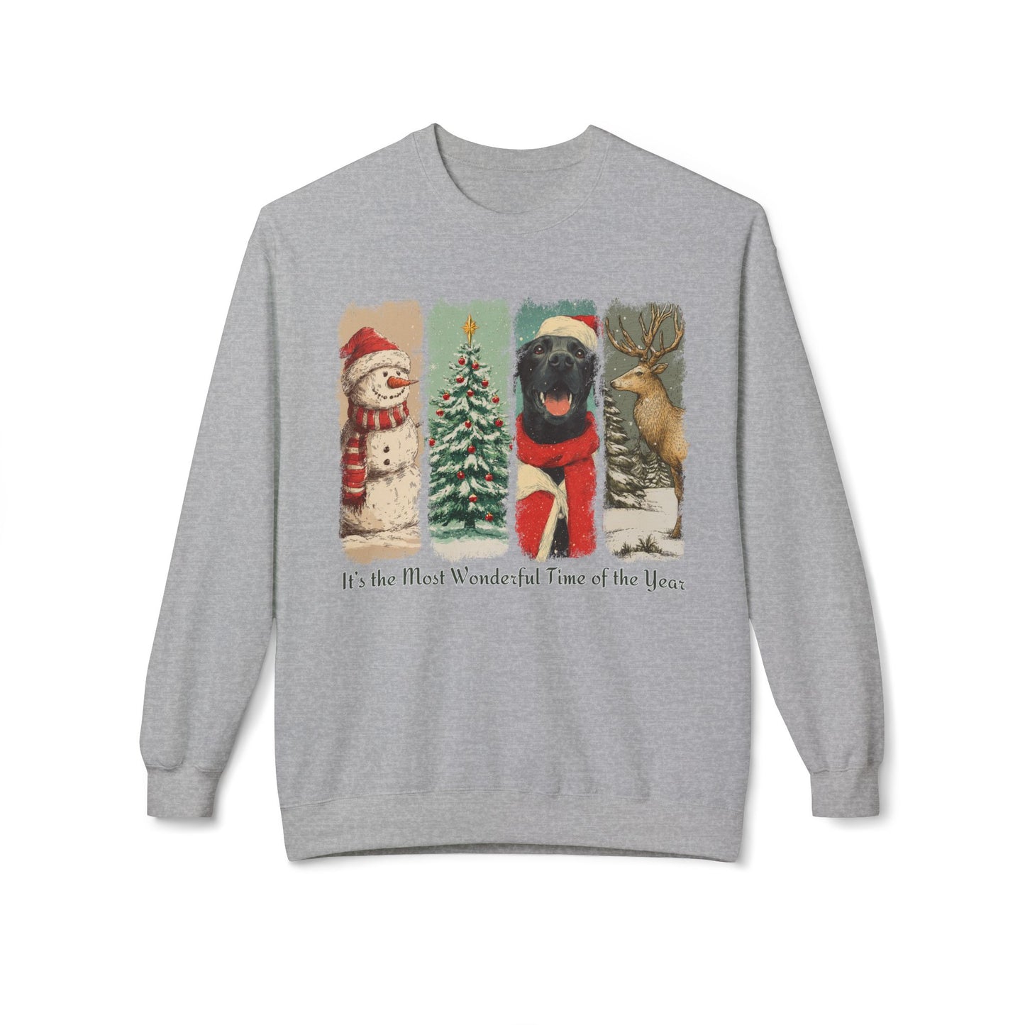 Black Labrador Santa – Vintage Brush Stroke Christmas Sweater