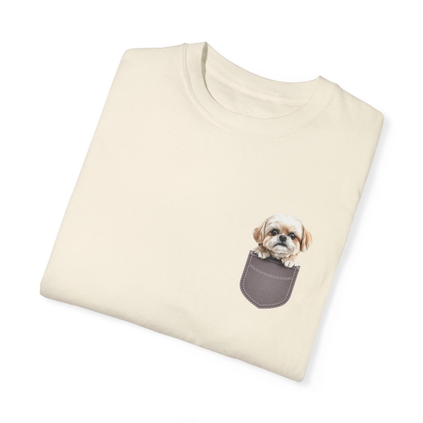 Maltese Puppy In A Pocket - Unisex Garment-Dyed T-shirt