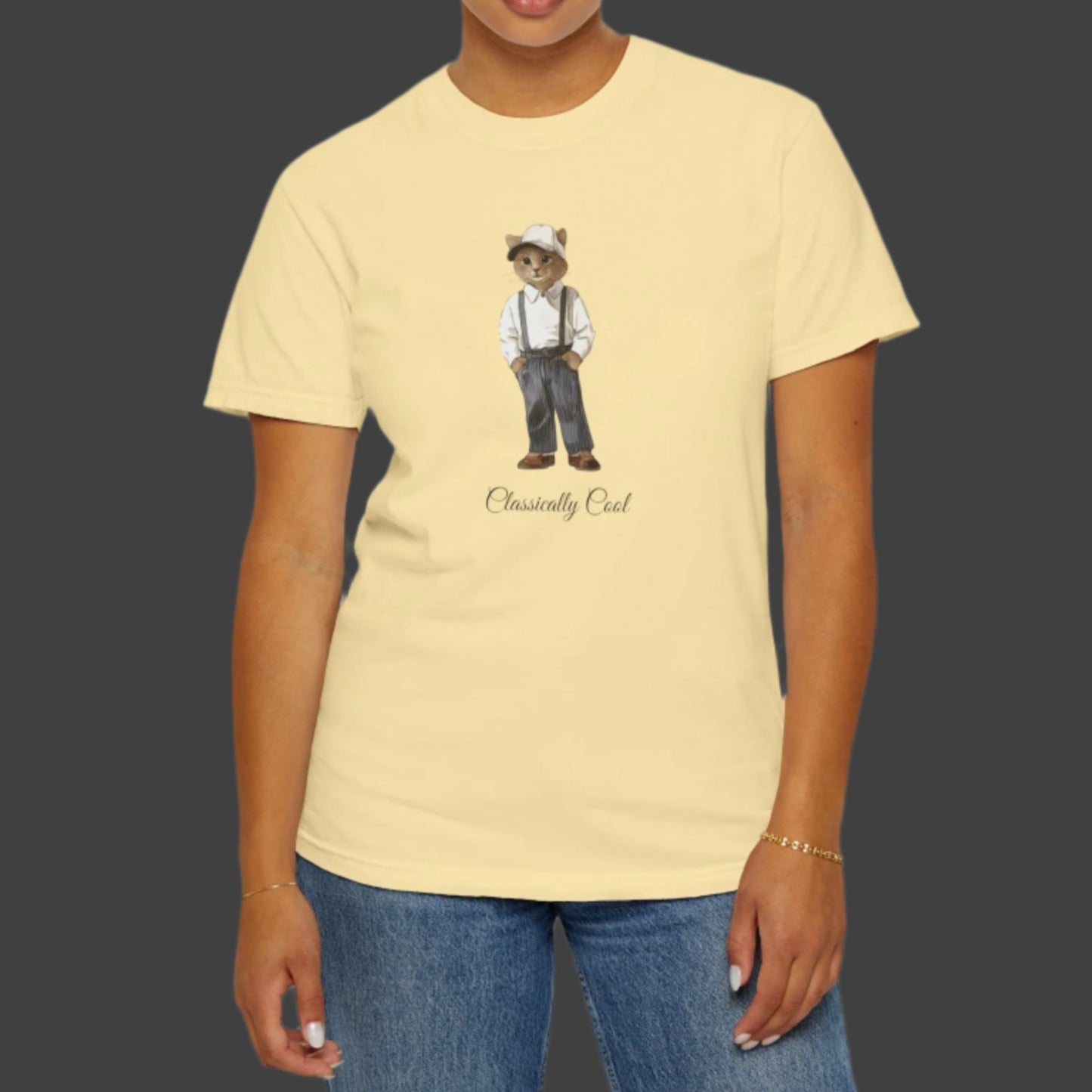 Classically Cool Cat T-Shirt – Unisex Garment-Dyed T-shirt