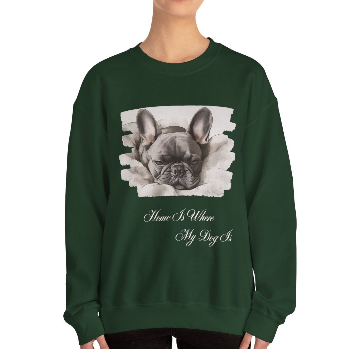 french bulldog sweater forest green