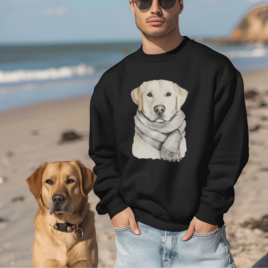 Labrador Portrait Sweater with Scarf – A Cozy Gift for Labrador Lovers