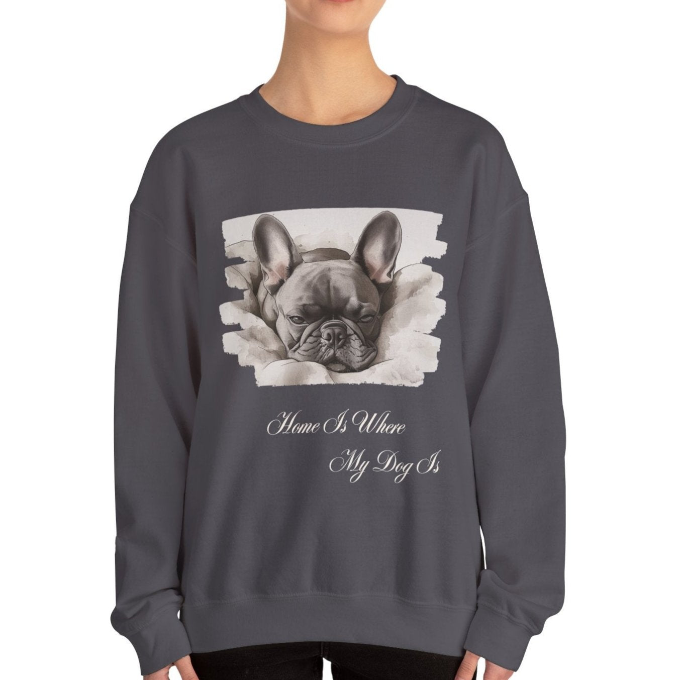 french bulldog sweater charcoal