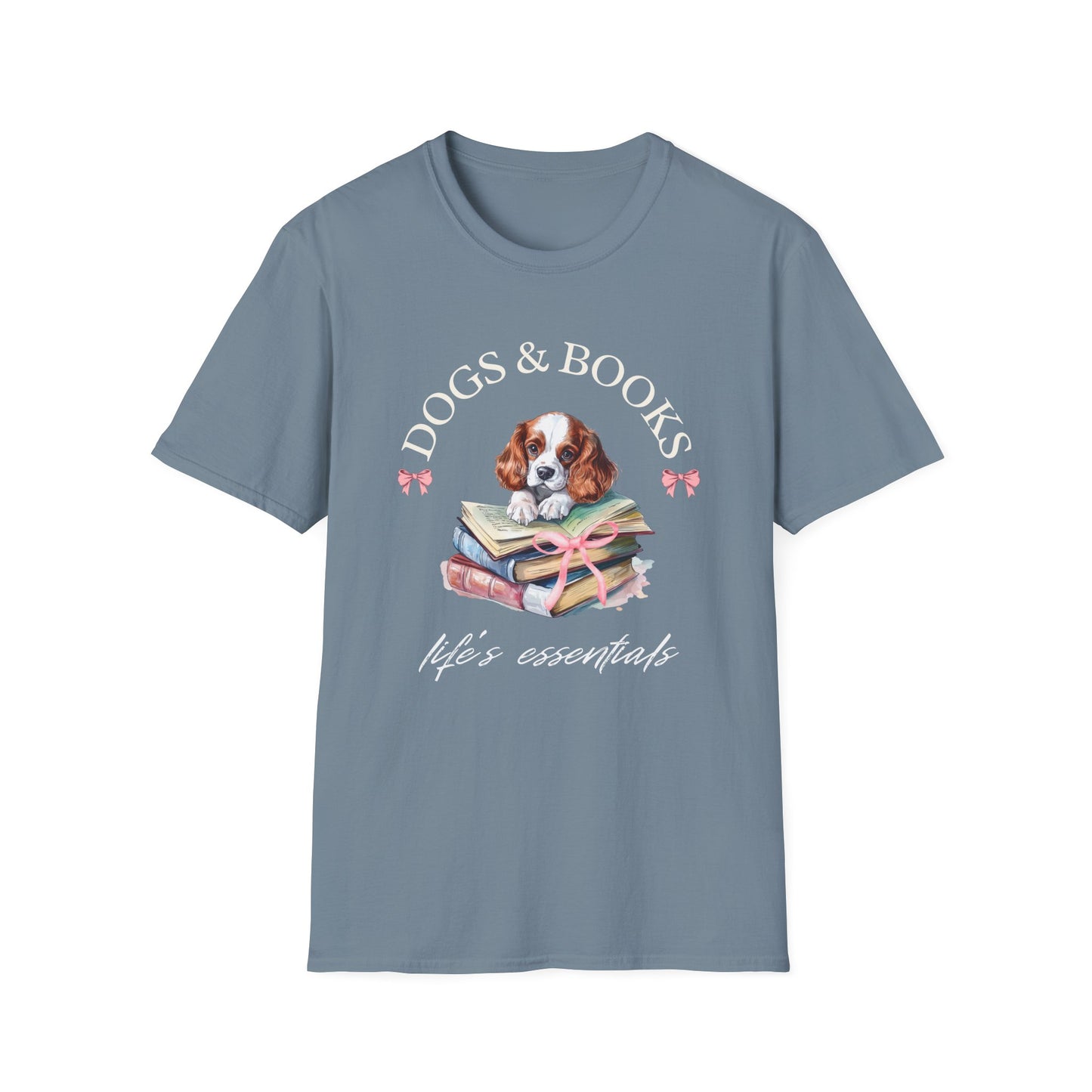 Cavalier King Charles with Books T-shirt