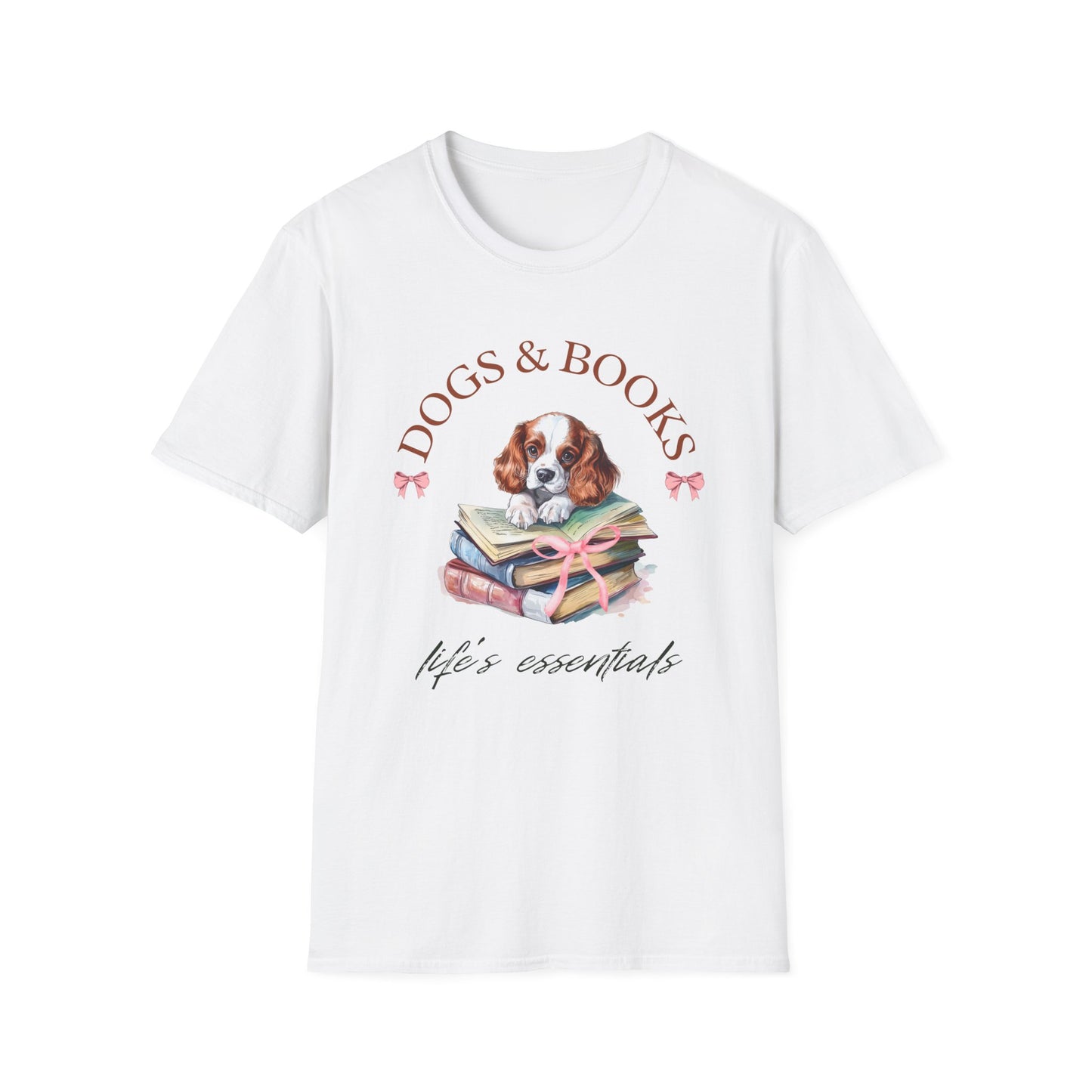 Cavalier King Charles with Books T-shirt