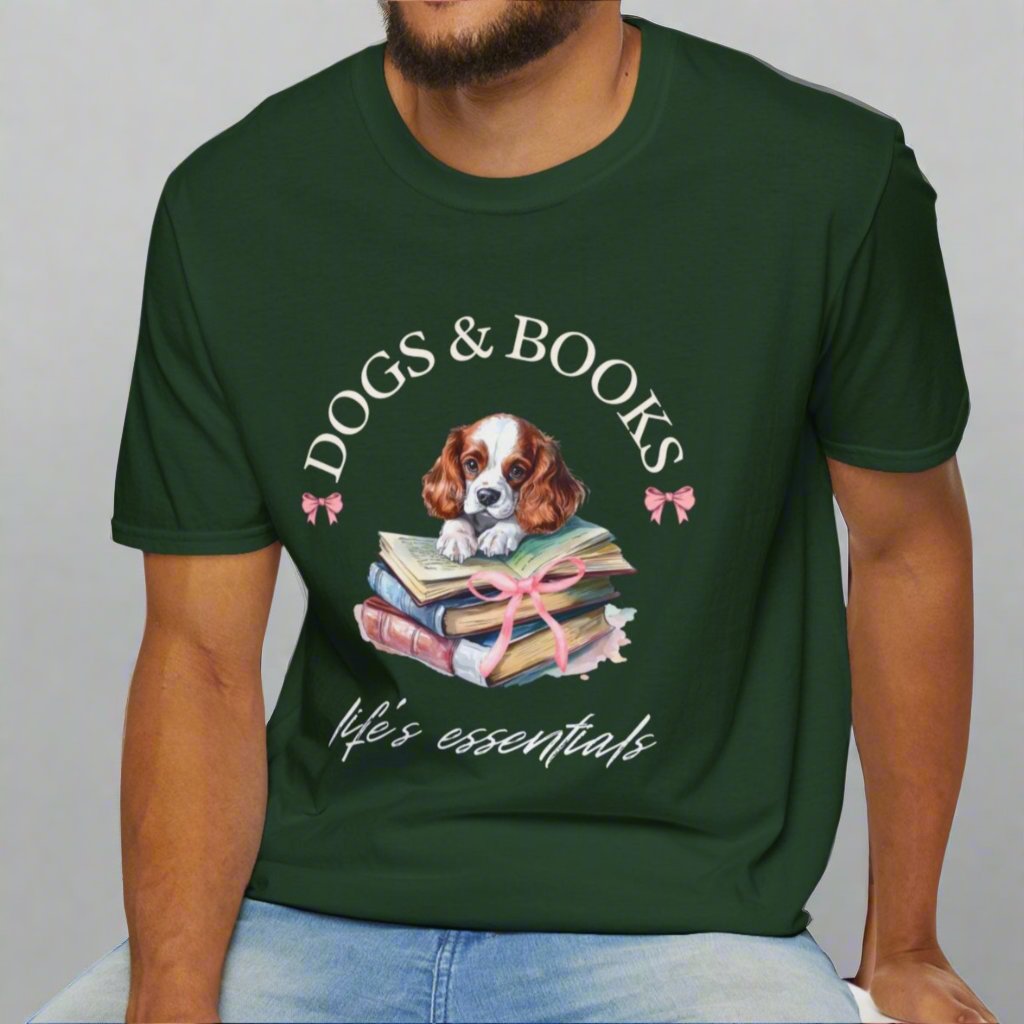 Cavalier King Charles with Books T-shirt