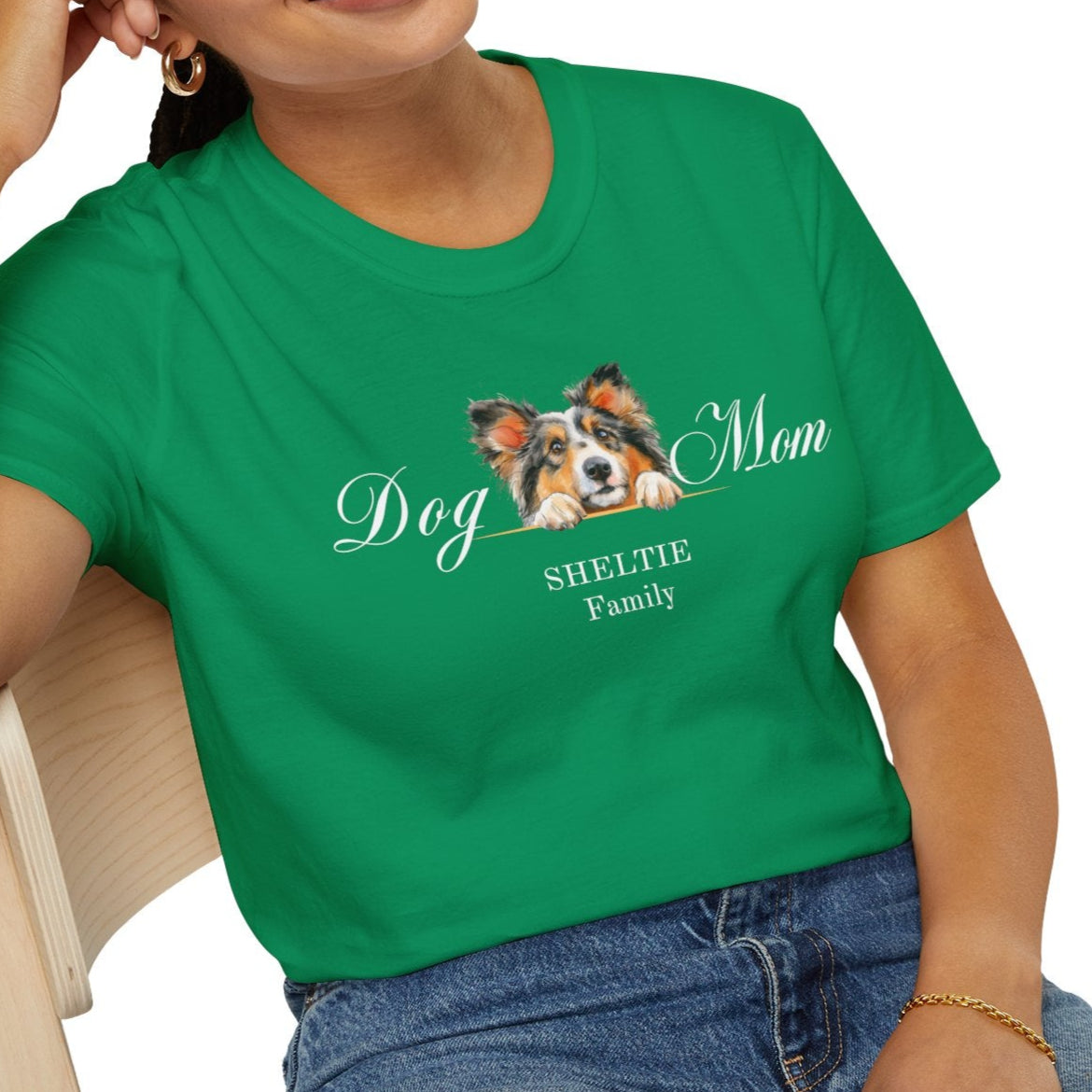 shetland sheepdog sheltie dog mom t-shirt, st. patrick's day gift