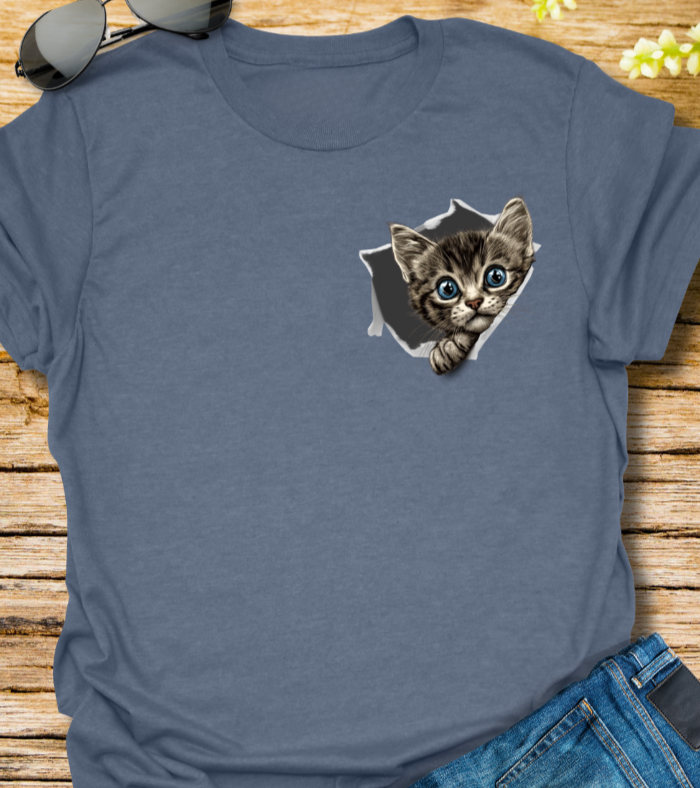 Peeking Kitten Unisex Softstyle T-Shirt