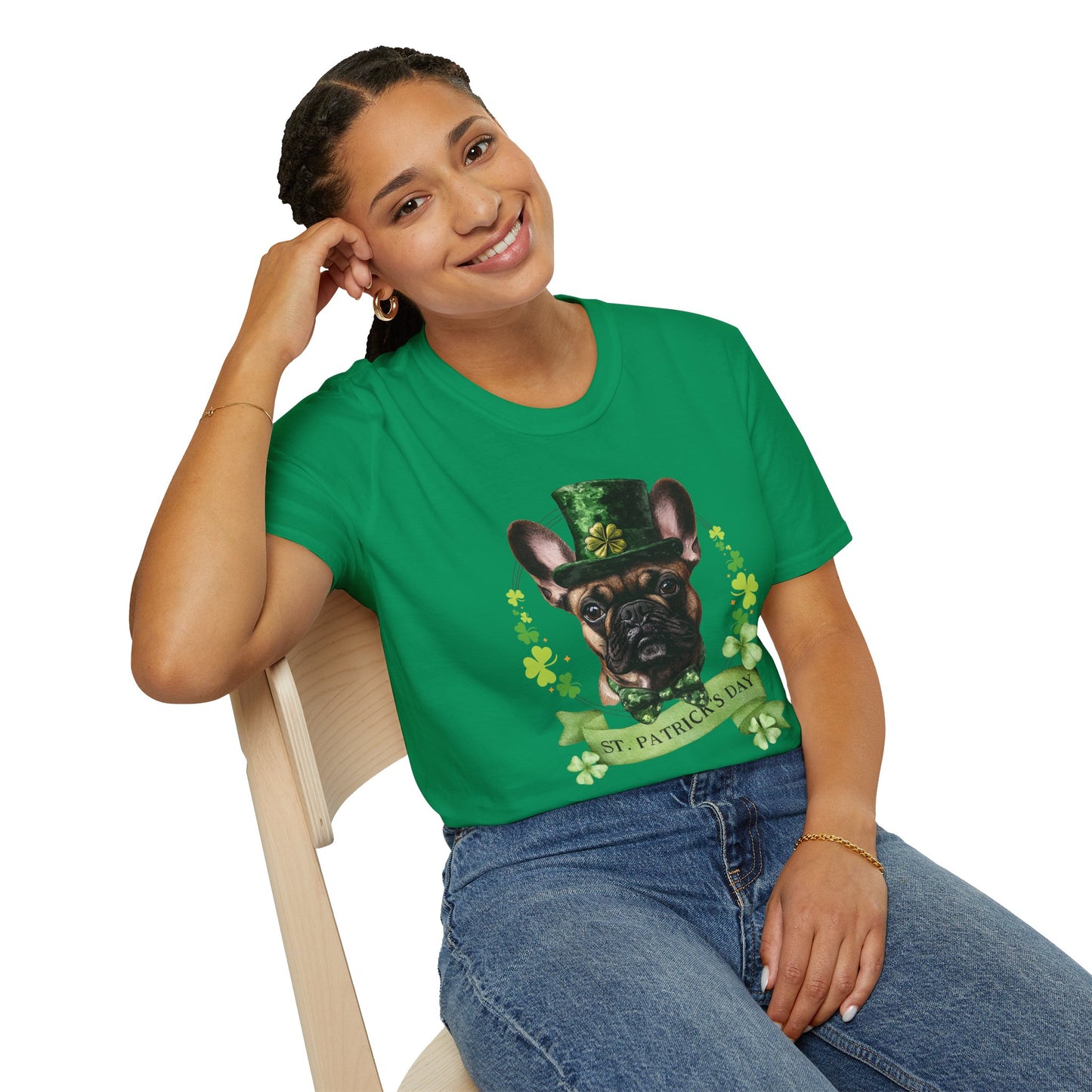 frenchie st. patrick's day tee